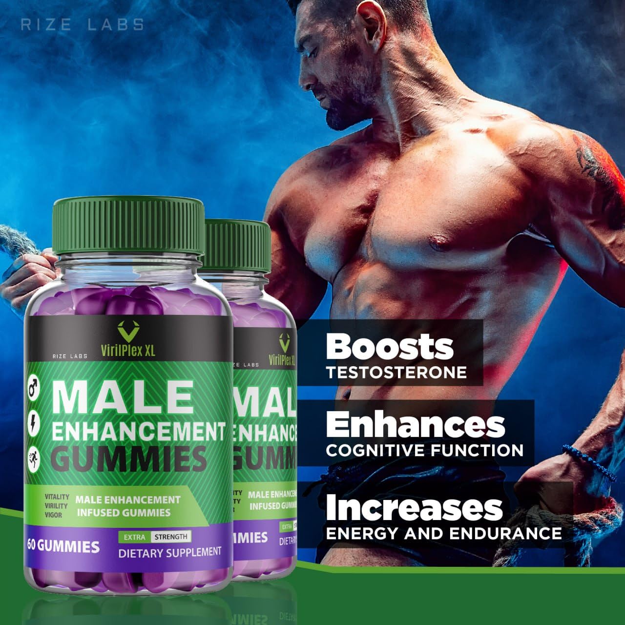 rize labs VirilPlex XL Male Performance Gummies, Premium Formula for Health and Well-Being for Men, Gummys to Deliver Maximum Performance Benefits - Pack of 3(180 Gummies) rize labs buy supplements canada