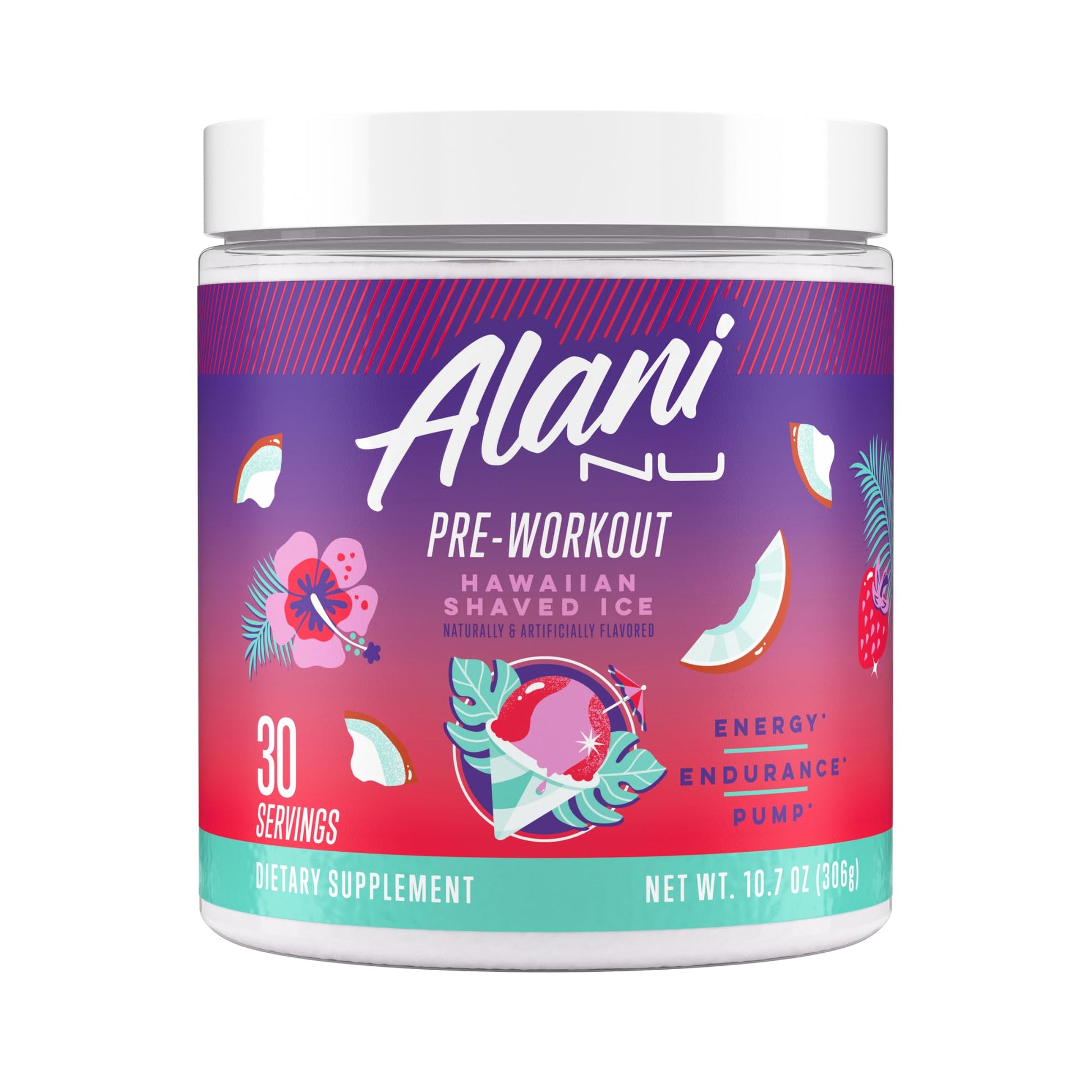 Alani Nu Pre Workout Powder Hawaiian Shaved ICE, Amino Energy Boost, Endurance Supplement, Sugar Free, 200mg Caffeine Alani Nu buy supplements canada