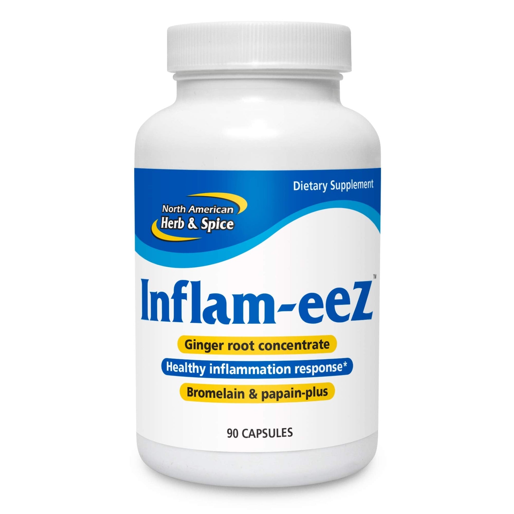 NORTH AMERICAN HERB & SPICE Inflam-eeZ - 90 Capsules - Supports Healthy Immune & Inflammatory Response - Ginger Root, Camu Camu Berries, Bromelain & Papain Plus - Non-GMO - 45 Total Servings NORTH AMERICAN HERB & SPICE buy supplements canada