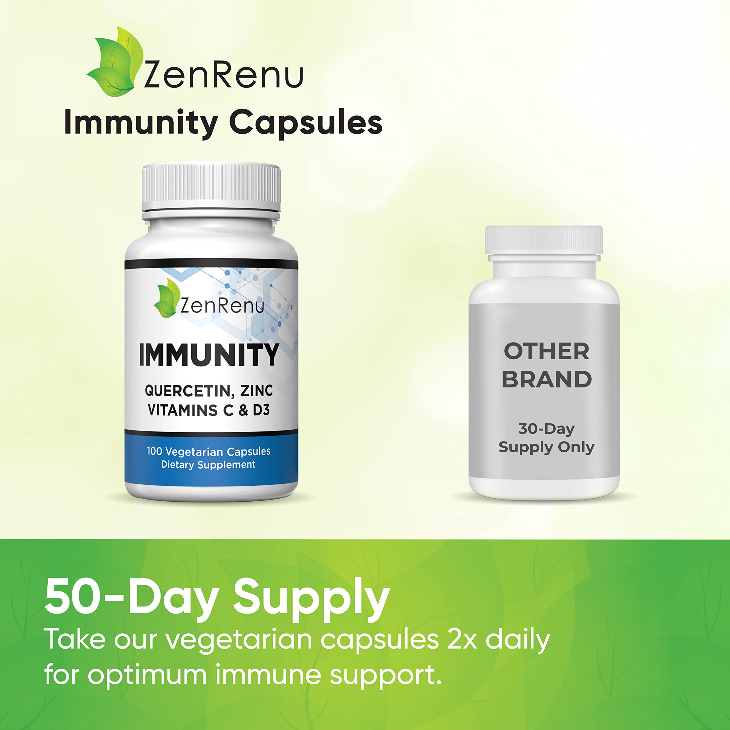 Zenrenu Immunity Quercetin 700 mg Zinc Vitamin C Vitamin D Immune Support Supplement with Curcumin - Easy to Absorb Immunity Supplement, 100 Vegetarian Capsules 50 Day Supply Zenrenu buy supplements canada