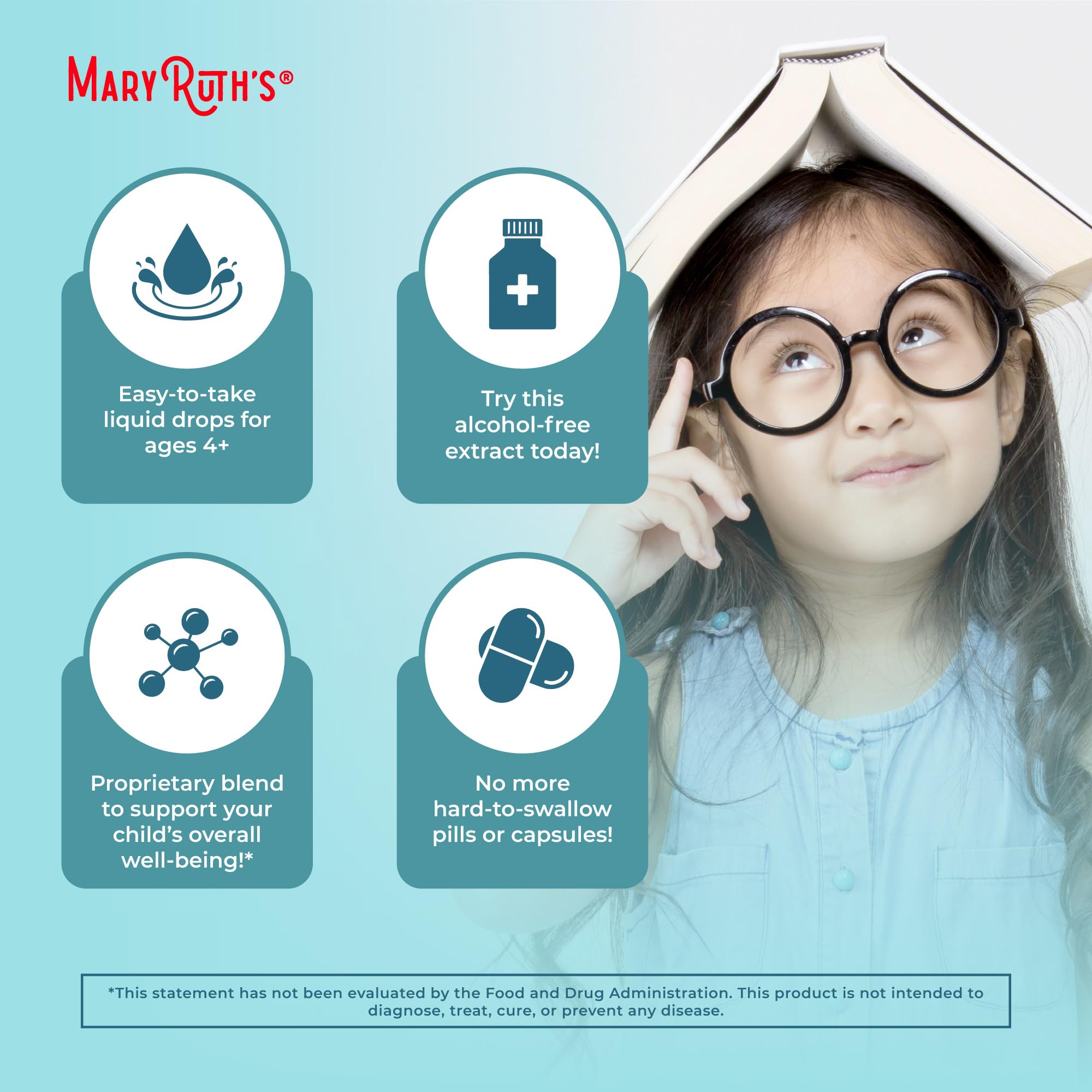 MaryRuth Organics Kids Focus & Attention Drops | USDA Organic Drops | Ginkgo Biloba | Rhodiola Root & Licorice Root | Adaptogenic | Calm | Vegan | Non-GMO | Gluten Free | 30 Servings MARYRUTH'S buy supplements canada