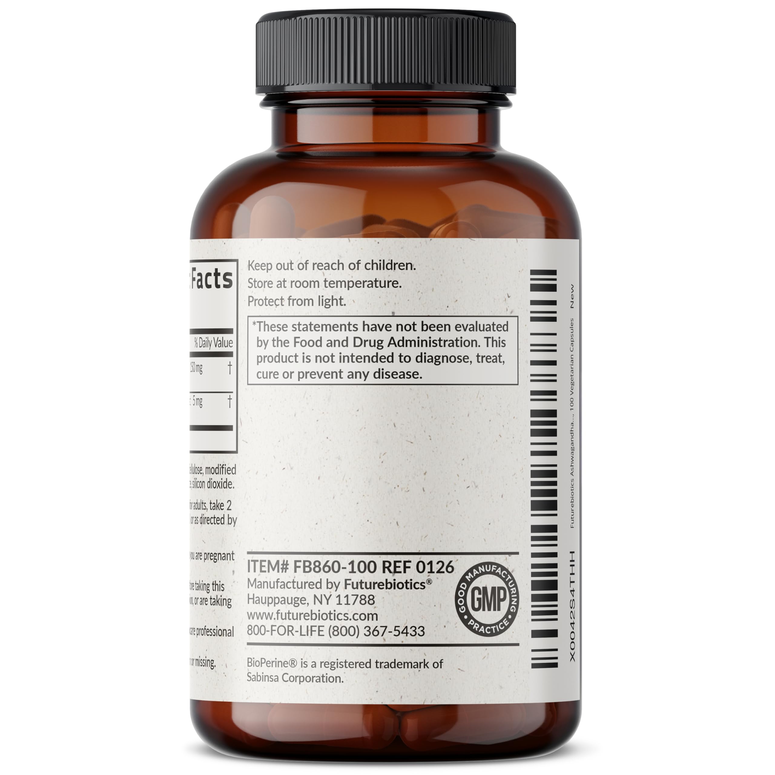 Futurebiotics Ashwagandha Extra Strength Stress & Mood Support with BioPerine - Non GMO Formula, 100 Vegetarian Capsules Futurebiotics buy supplements canada