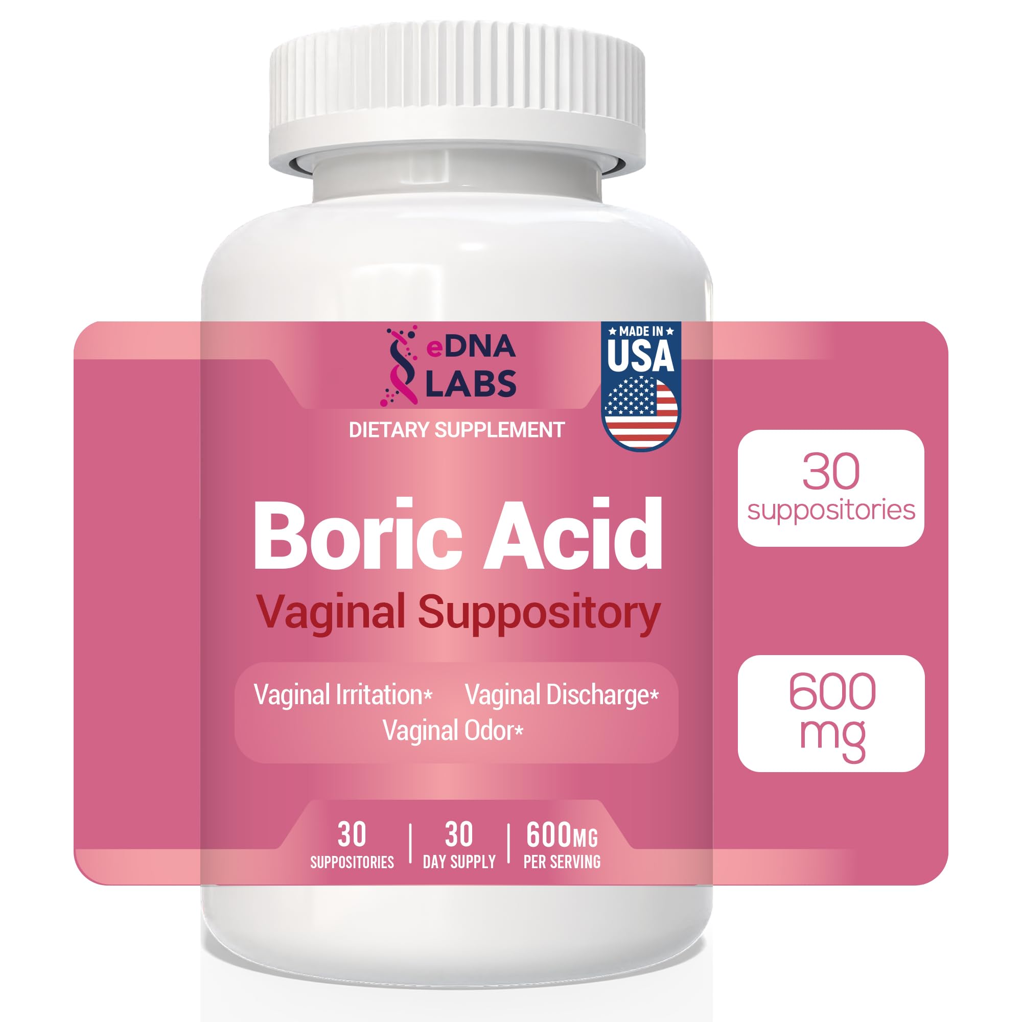 Boric Acid Suppositories for Women 600 mg, Pure Boric Acid pH Balance for Women & Vaginal Odor Control – 30 Suppositories, Made in USA HARMONIFY buy supplements canada