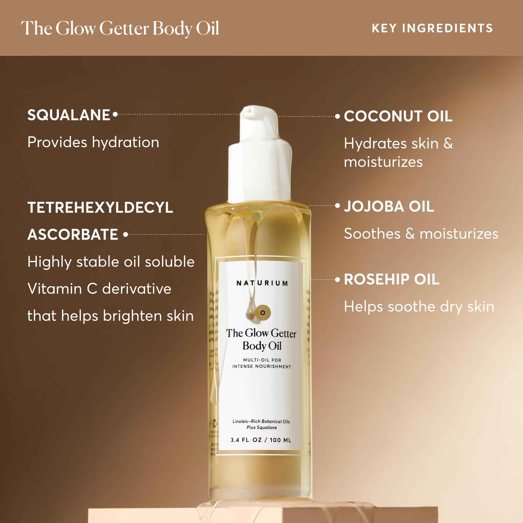 Naturium The Glow Getter Body Oil, Multi-Oil for Intense Nourishment, Hydrating & Moisturizing Formula, Vegan & Cruelty-Free, 3.4 oz Naturium buy supplements canada