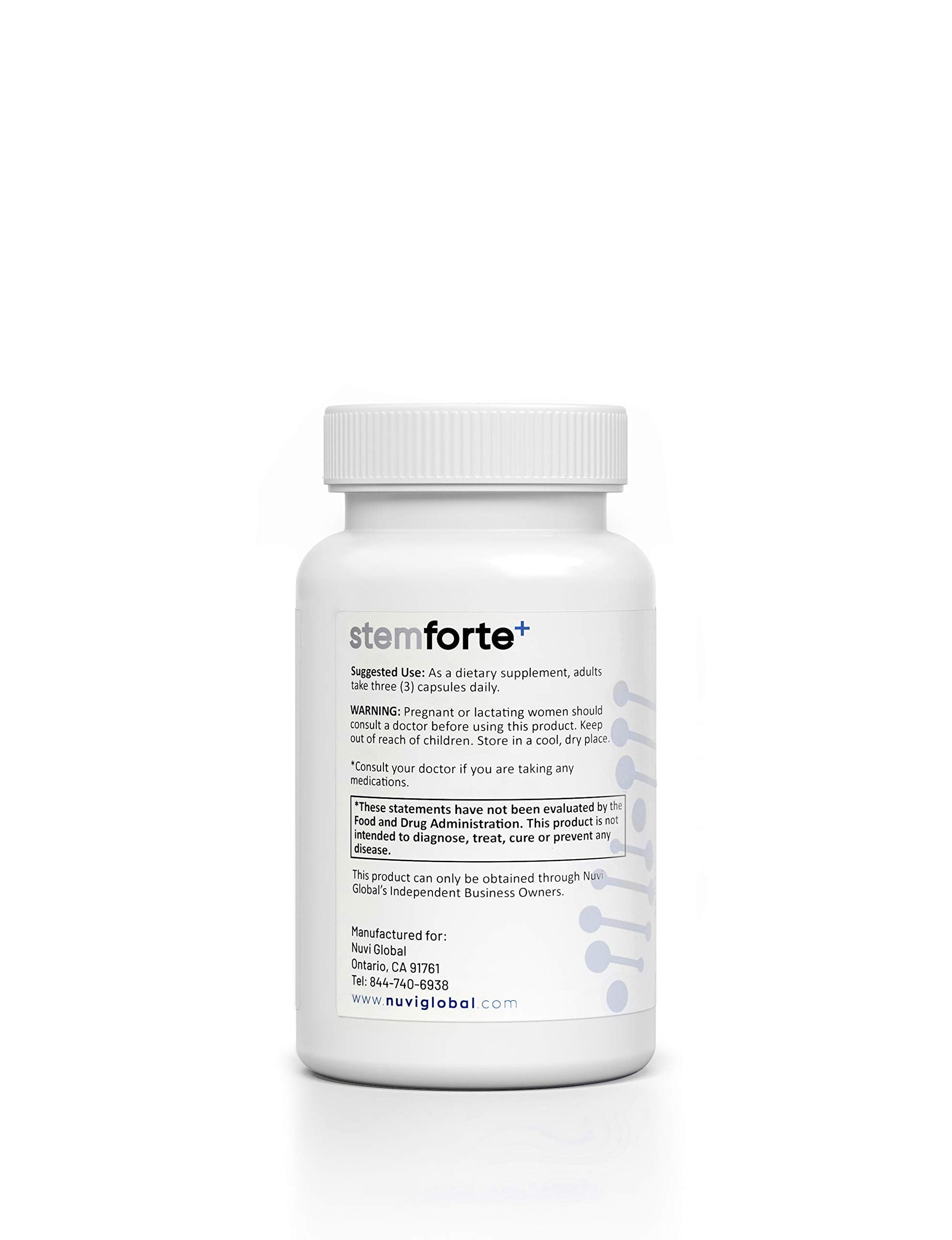 NuVi Global Stemforte Plus Stem Cell and Telomere Supplements – Cell Regeneration, Cell Growth & Telomere Support for Healthy Aging & Cellular Health – 90 Capsules for Men & Women NuVi Global buy supplements canada