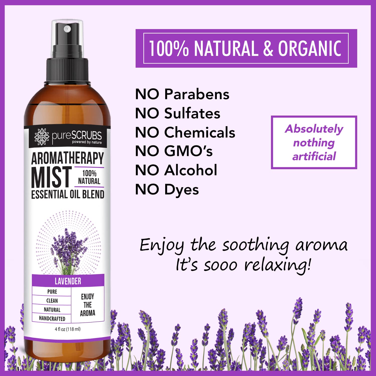 Shake, Mist & Enjoy - pureSCRUBS Premium Lavender Aromatherapy Spray Mist for Room, Body, Linens pureSCRUBS buy supplements canada