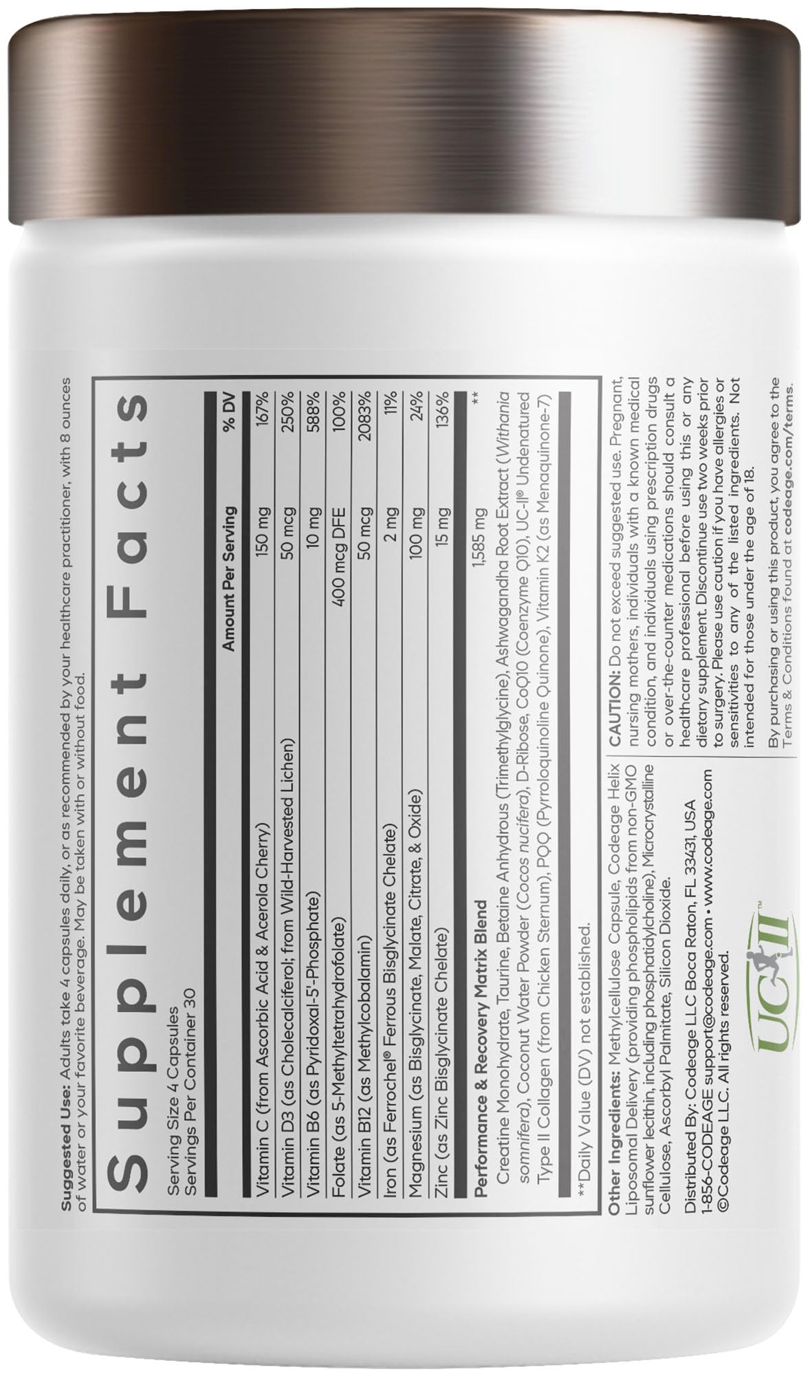 Codeage Athlete Multivitamin Platinum – Sports Supplement with Vitamins & Minerals, Folate, Iron & Magnesium, Creatine, Taurine, Electrolytes, CoQ10, PQQ, UC-II Collagen – Non-GMO – 120 Capsules Codeage buy supplements canada