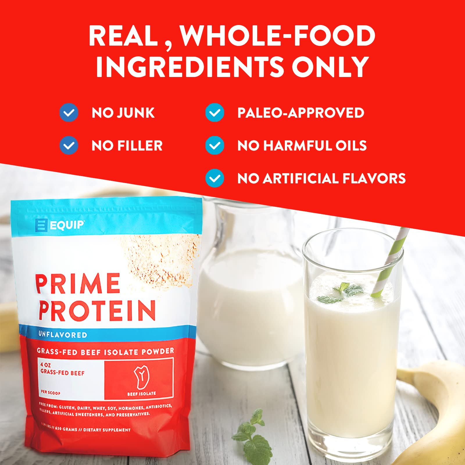 Equip Foods Prime Protein - Grass Fed Beef Protein Powder Isolate - Paleo and Keto Friendl Equip buy supplements canada
