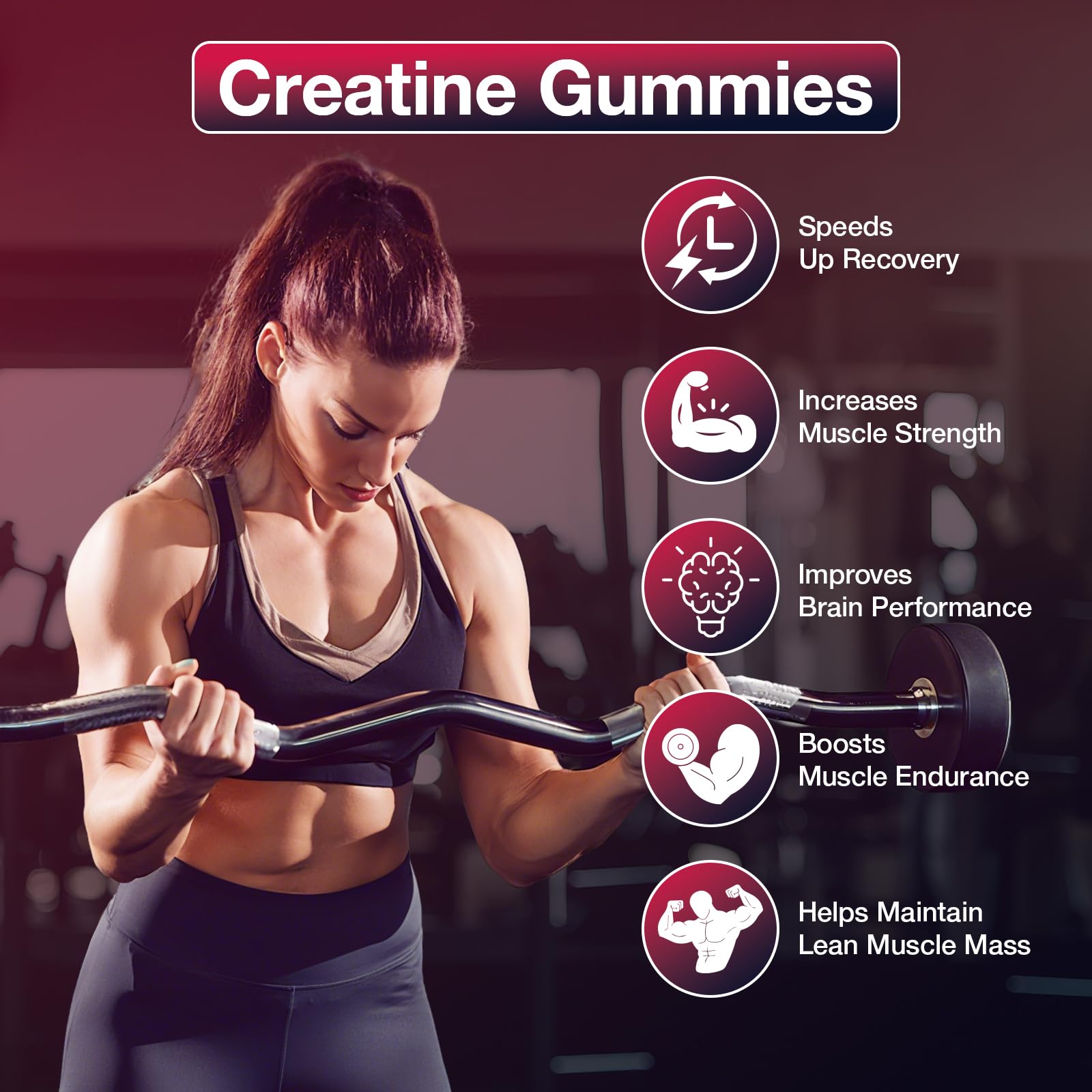 Creatine Gummies for Men & Women, Creatine Monohydrate Gummies 5g, Build Muscle, Strength, Recovery, Cognitive Health & Memory, Pre Workout Supplement, 120 Count Raspberry Chewable Gummy Maxhemphealth buy supplements canada