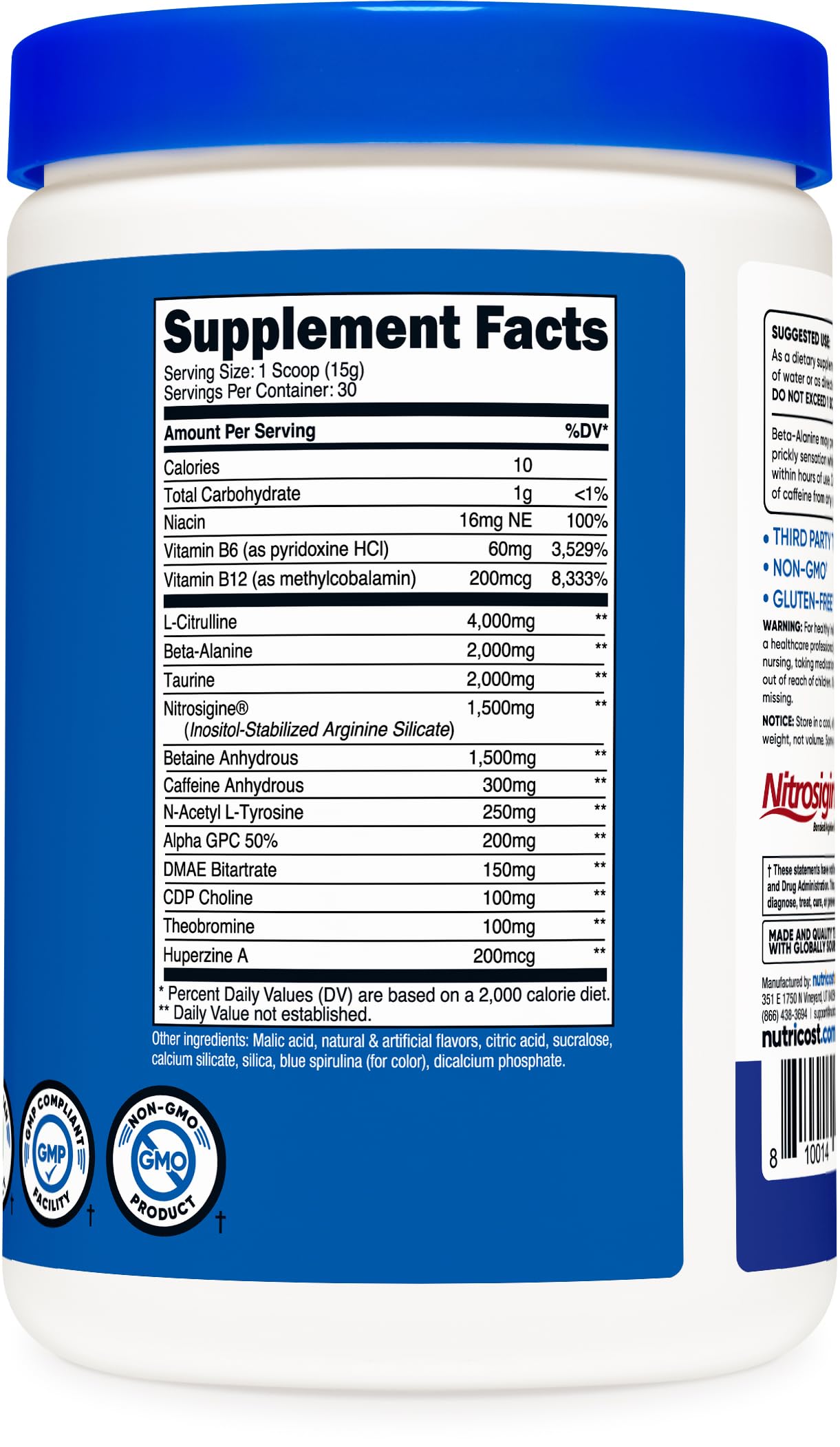 Nutricost Pre-X Xtreme Pre-Workout Powder Complex, Blue Raspberry, 30 Servings Nutricost buy supplements canada