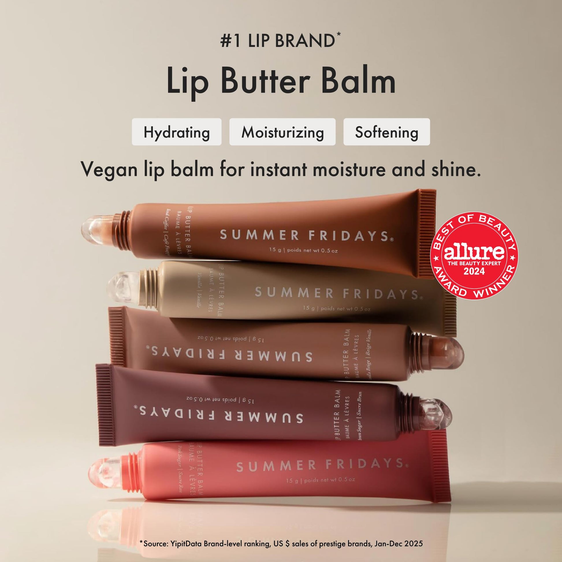 Summer Fridays Tinted Lip Butter Balm - Conditioning Vegan Lip Balm for Instant Moisture, Shine & Hydration - Sheer-Tinted, Soothing Skincare - Vanilla Beige (.5 Oz) Summer Fridays buy supplements canada