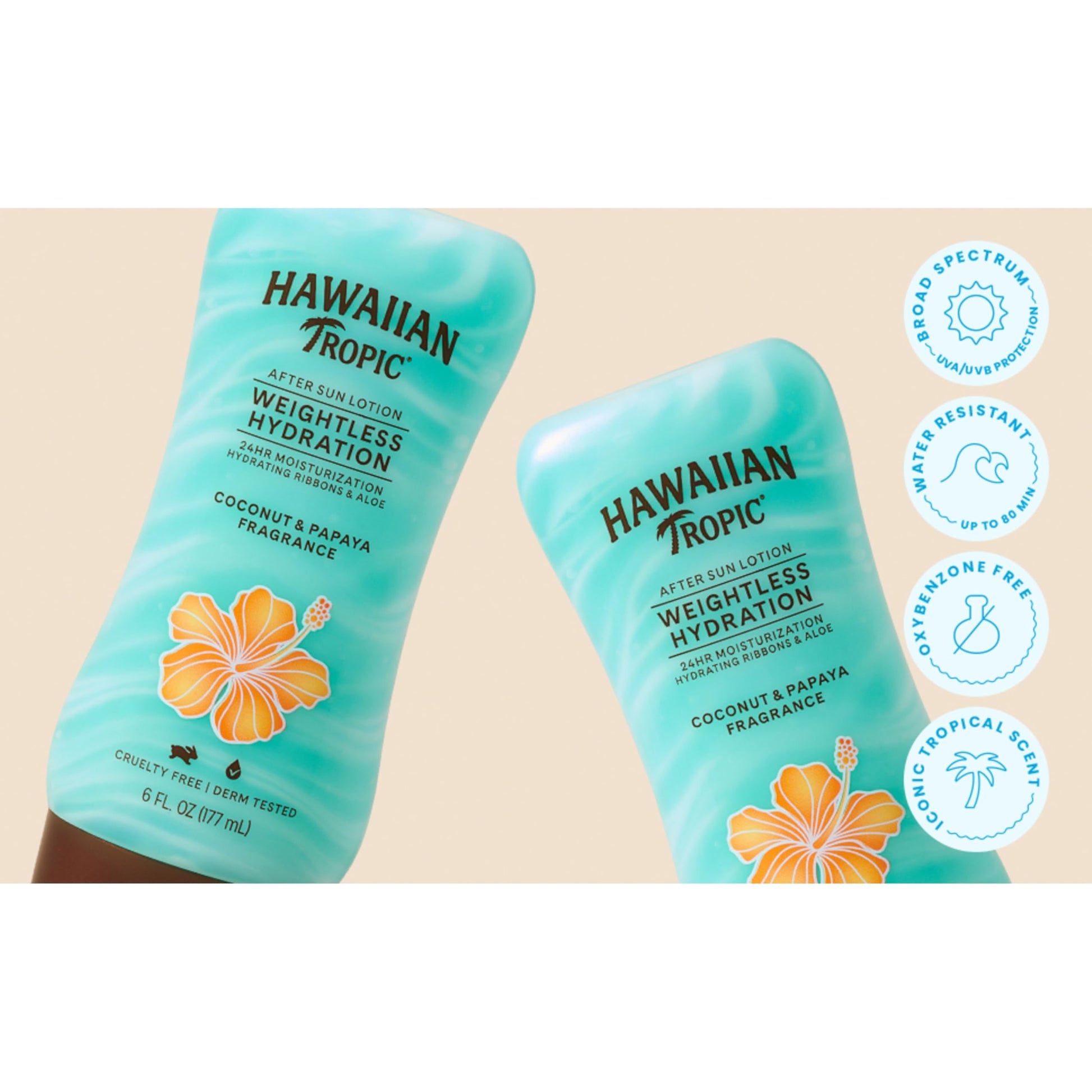 Hawaiian Tropic Weightless Hydration After Sun Lotion with Aloe, 6Fl Oz Twin Pack, Hawaiian Tropic Lotion, Moisturizing Lotion Hawaiian Tropic buy supplements canada