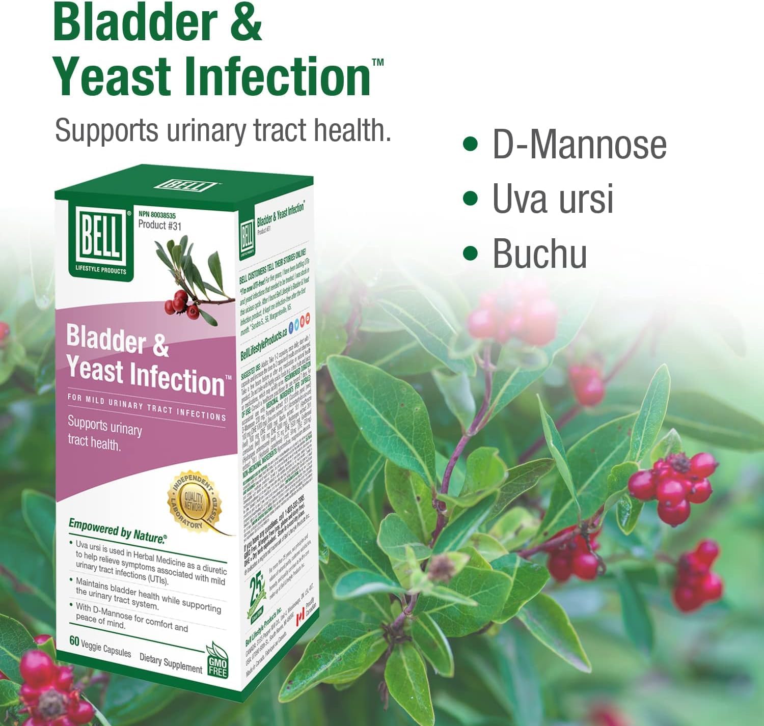 Bell Lifestyle Products Bladder Health and Yeast Balance - 60 Capsules Bell buy supplements canada