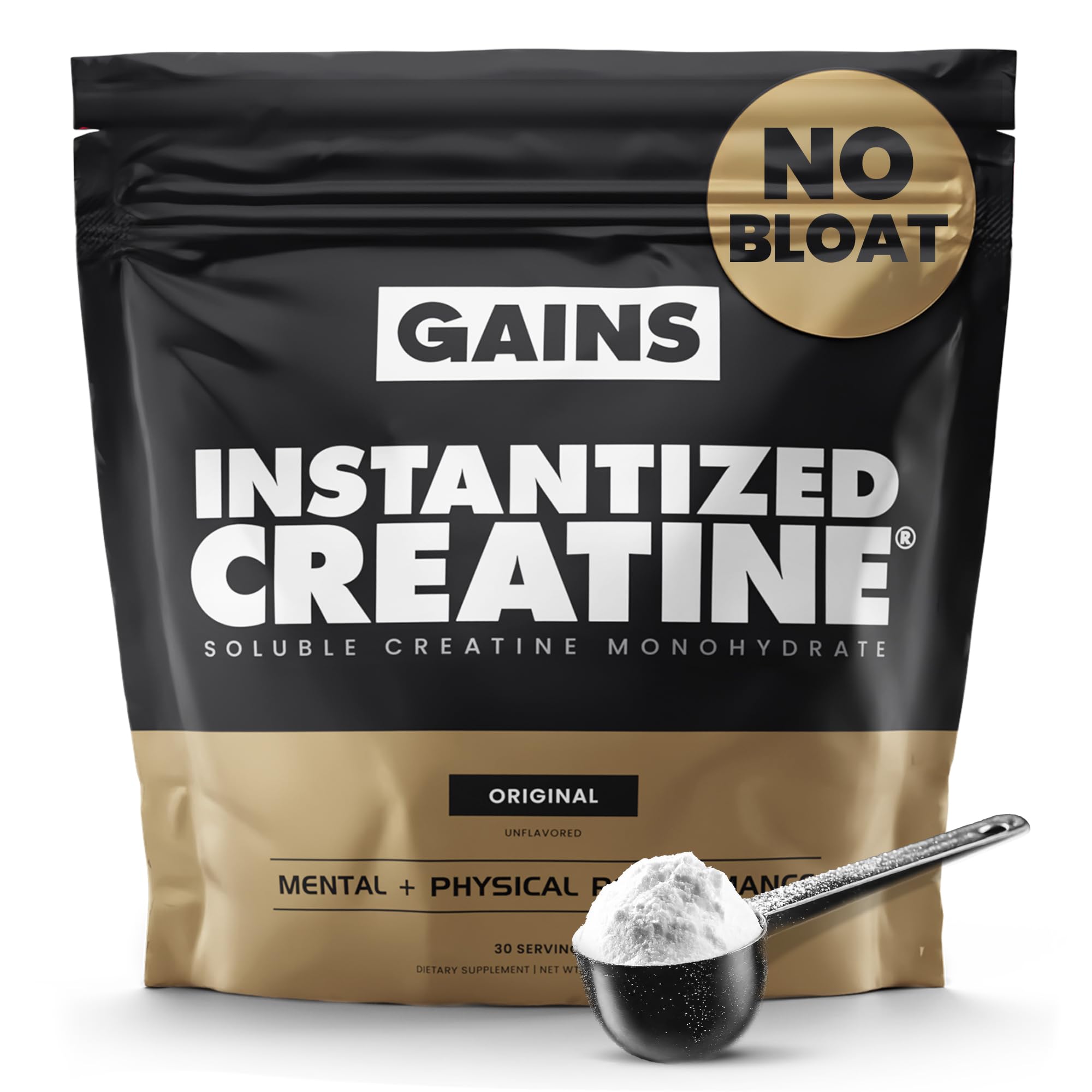 Gains in Bulk Instantized Creatine Monohydrate for Women and Men, Soluble Creatine Powder, Supports Muscle Building, Strength and Performance, Bodybuilding Supplements, Unflavored, 30 Servings GAINS IN BULK GAINSINBULK.COM buy supplements canada