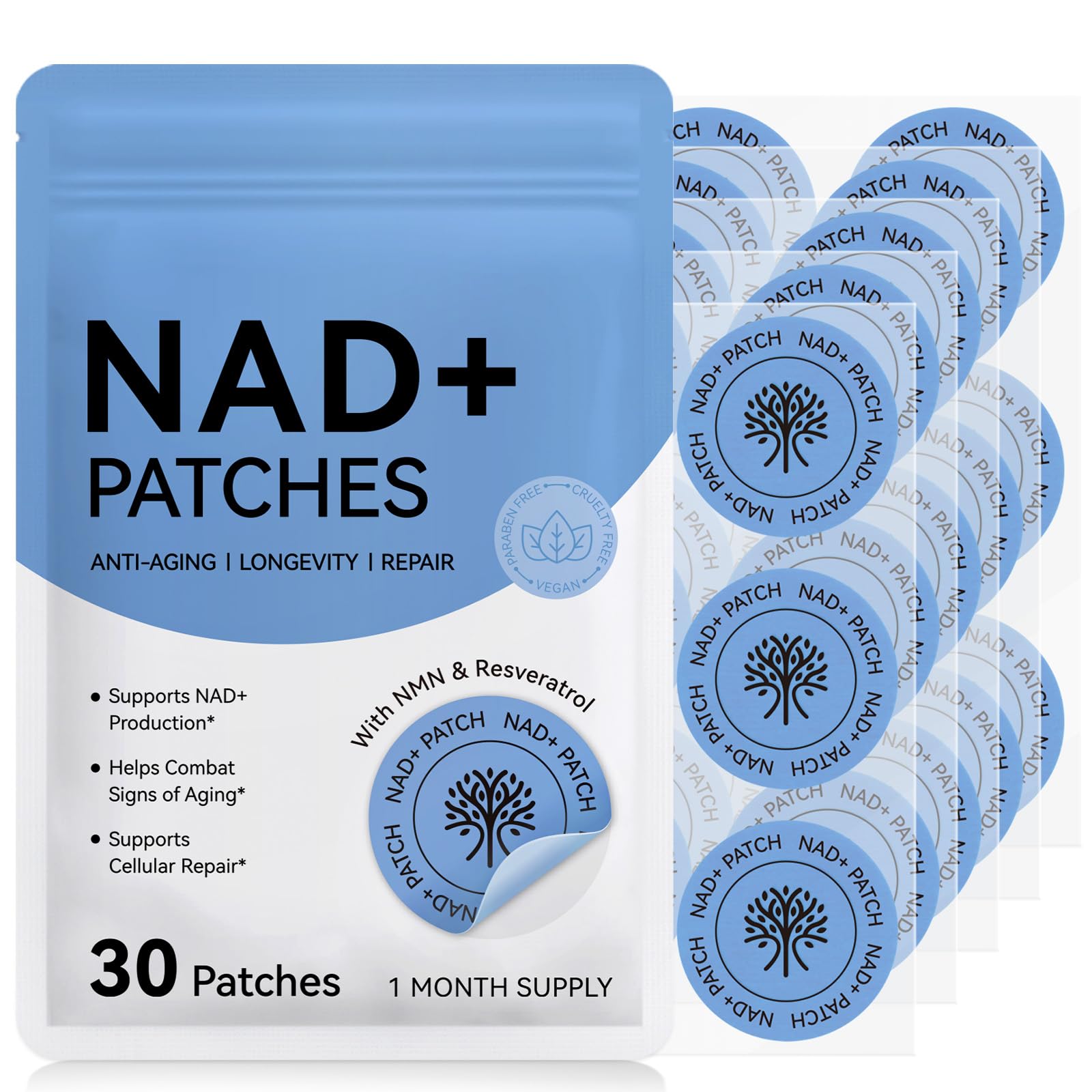 NAD Patches for Women & Men,One-Stop Solution for Skin and Wellness Support | NMNH, Resveratrol, Hyaluronic Acid, Vitamin C, & Coq10 l Premium 8-Hour Time-Release Patch for Enhanced Absorption MAYPJHEH buy supplements canada
