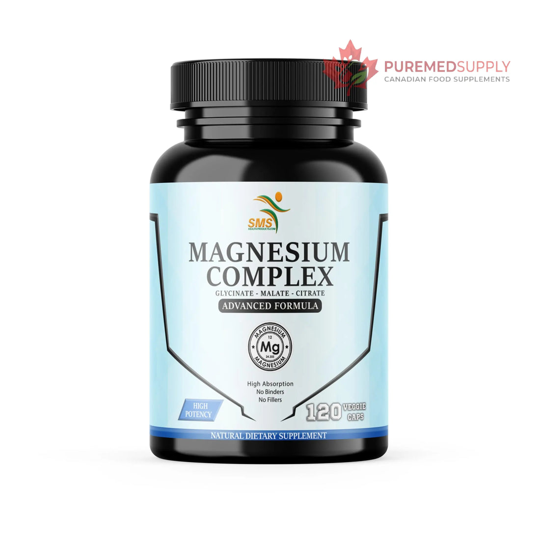SMSHEALTHPRODUCTS.com Magnesium Complex | 470mg of Magnesium Glycinate, Malate, & Citrate for Muscles, Nerves, & Energy | High Absorption | Vegan, Non-GMO | 120 Capsules SMSHEALTHPRODUCTS.com buy supplements canada