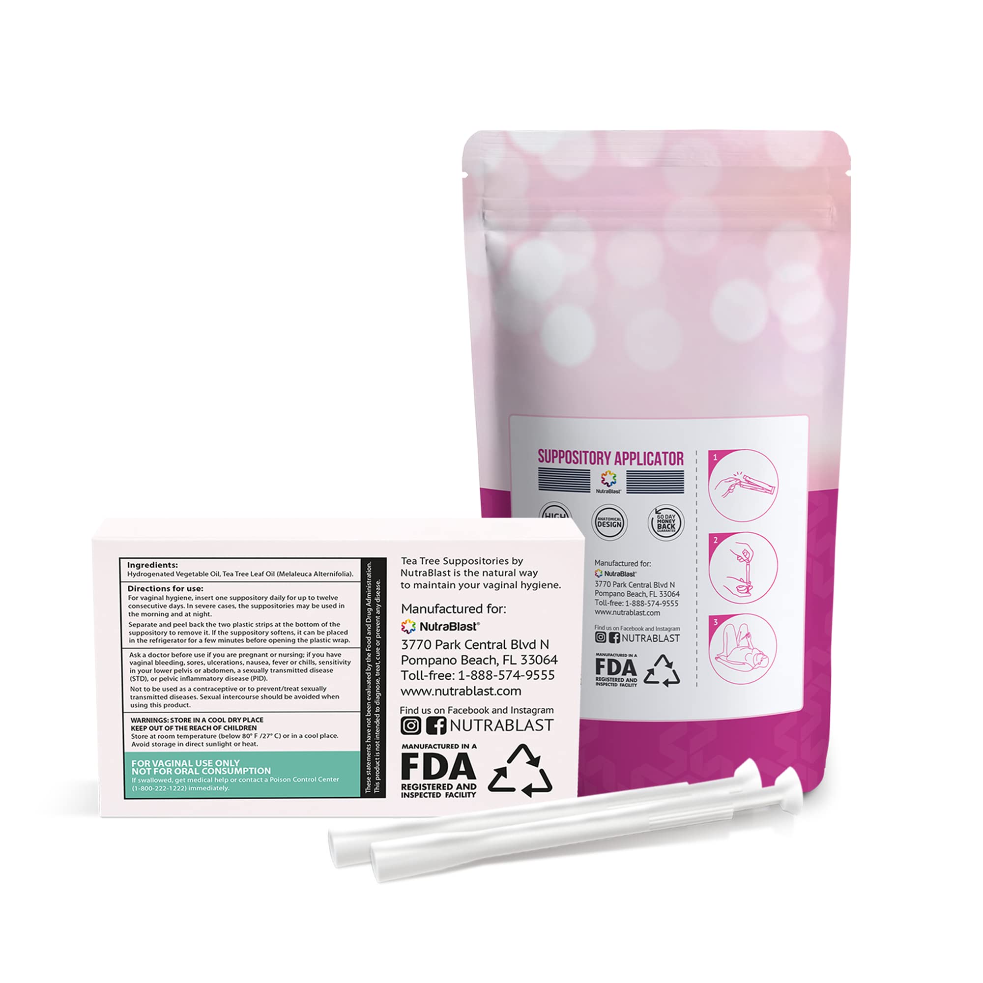 NutraBlast Tea Tree Oil Vaginal Suppositories w/Applicators NutraBlast buy supplements canada