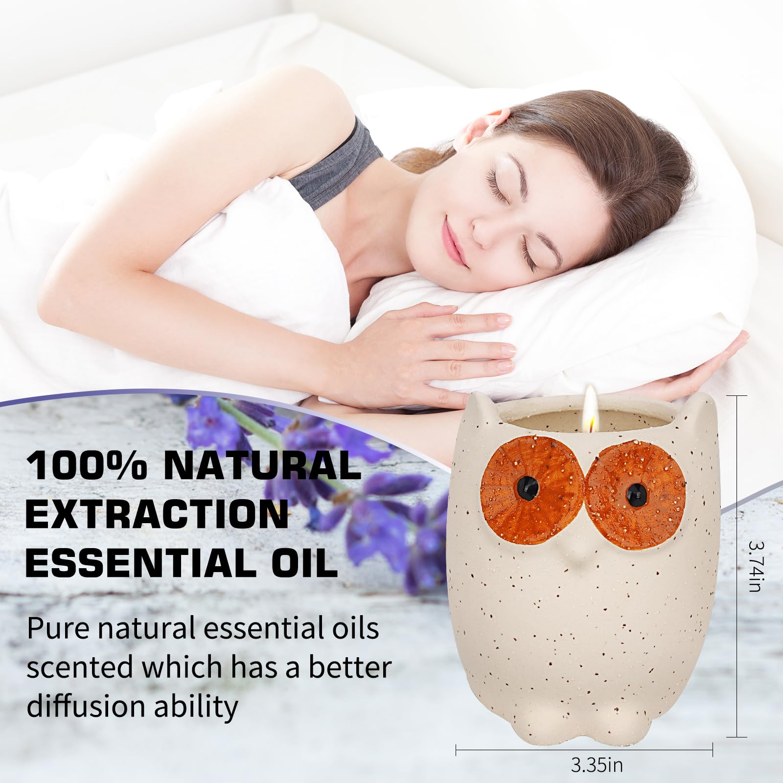 ETAKISH Lavender Scented Candle Gifts for Women, Cute Owl Highly Scented Aromatherapy Candle ETAKISH buy supplements canada