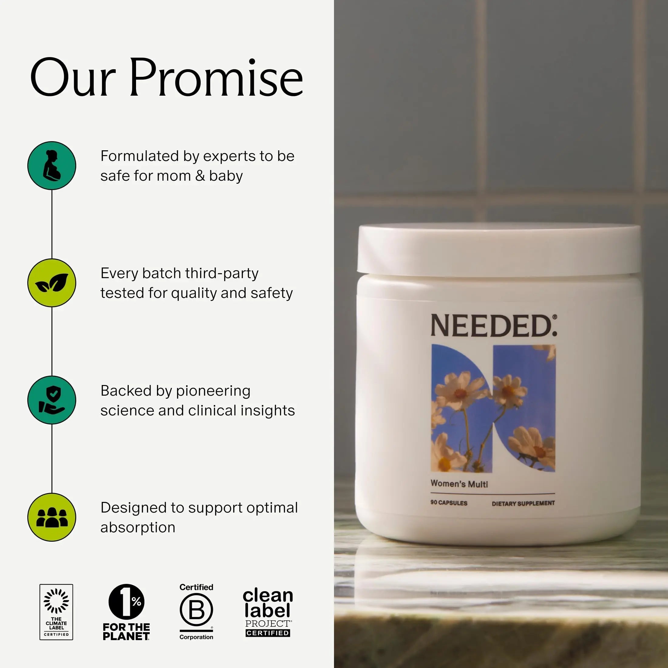 Needed. Multivitamin for Women with 23 Vitamins, Minerals and Antioxidants - Daily Womens Multivitamin Needed. buy supplements canada