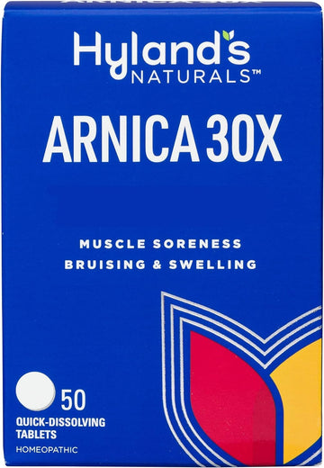 Hyland's Arnica Montana 30x Tablets, Natural Relief of Bruises, Swelling and Muscle Soreness, Quick Dissolving Tablets (Pack of 1, 50 Count Total) Hyland's buy supplements canada