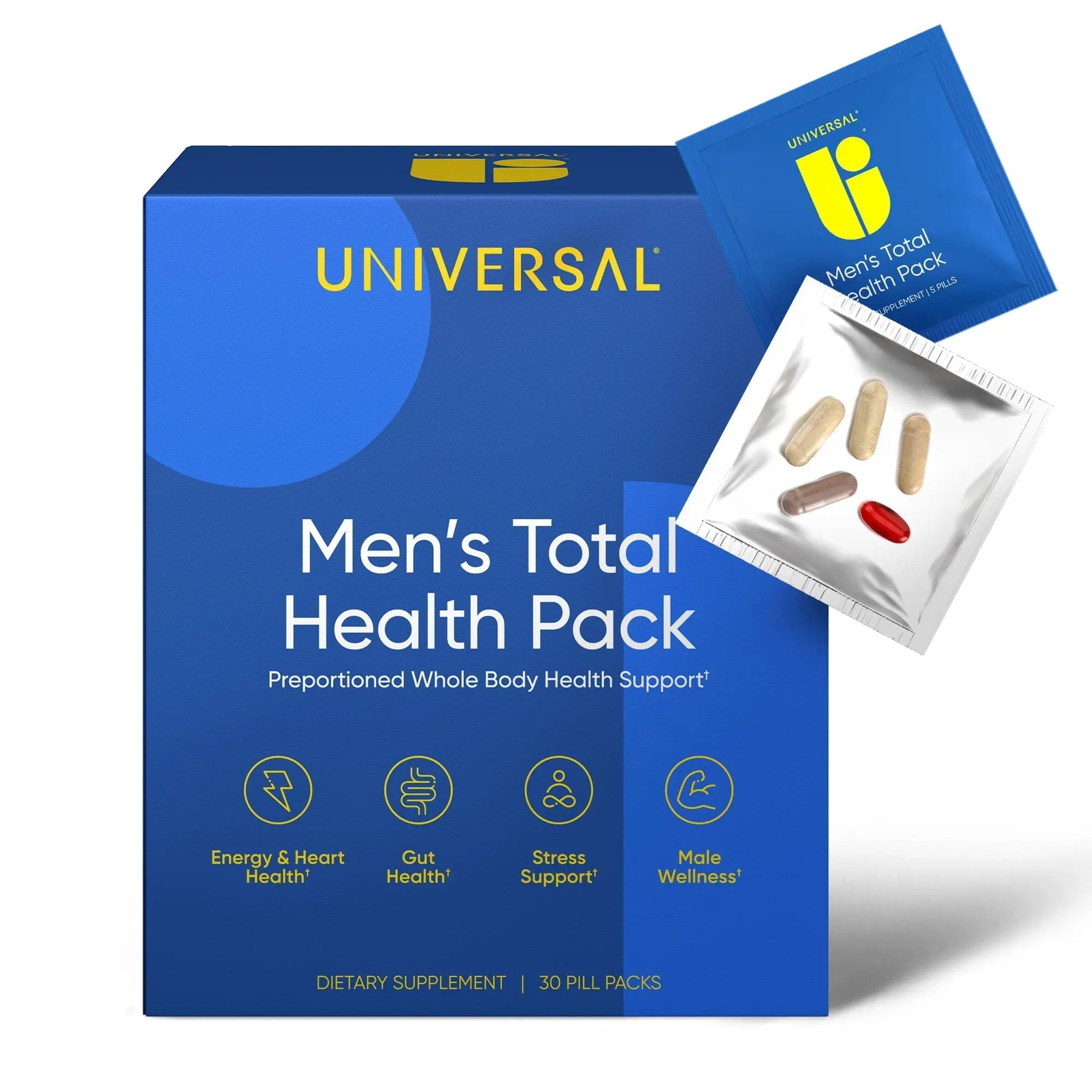 Men's Total Health Daily Vitamin Packs - 22 Essential Minerals & Vitamins for Men, All-in-One Multivitamin Supplement for Energy Universal U buy supplements canada