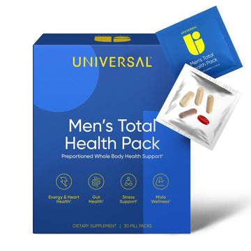 Men's Total Health Daily Vitamin Packs - 22 Essential Minerals & Vitamins for Men, All-in-One Multivitamin Supplement for Energy Universal U buy supplements canada