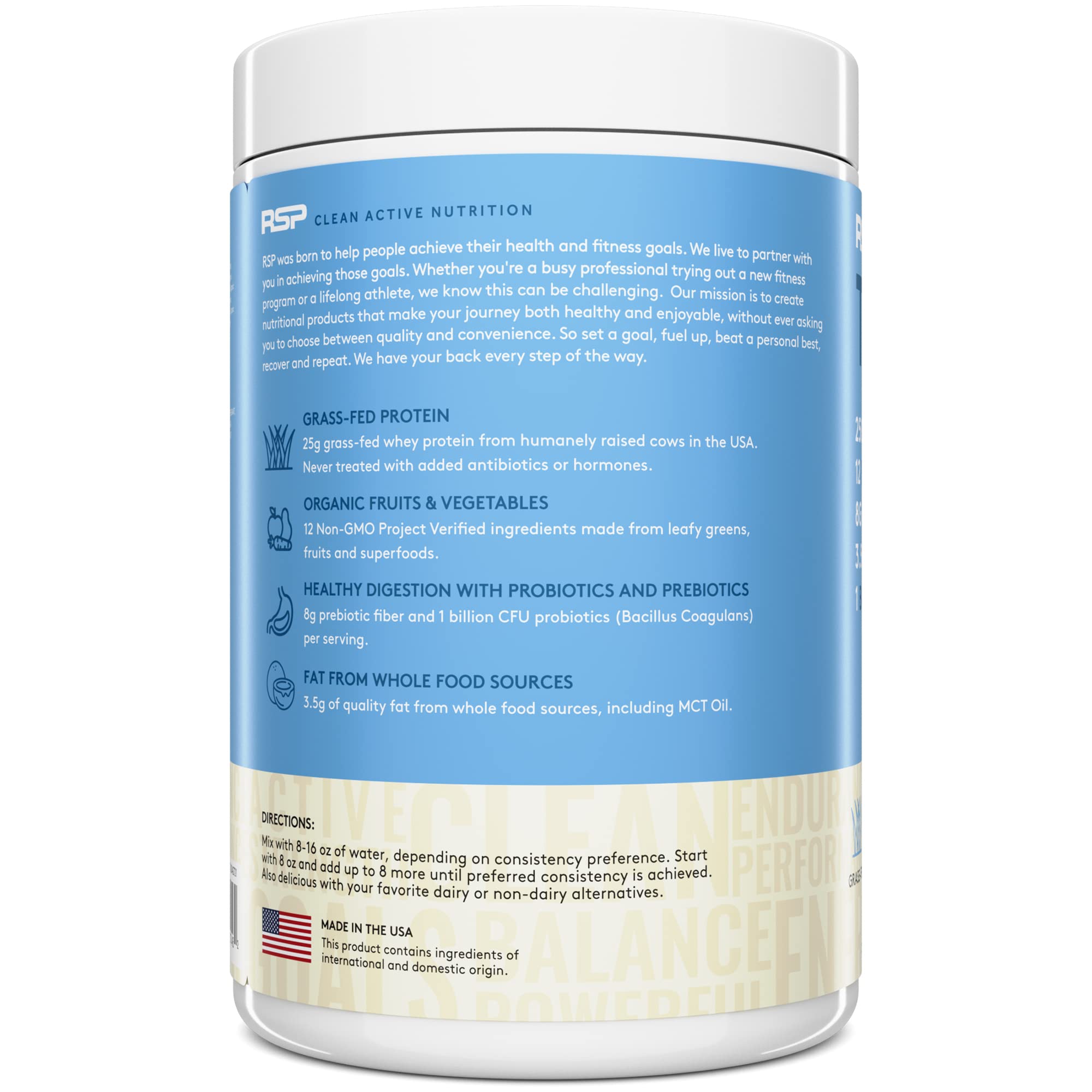 TrueFit Meal Replacement Shake Protein Powder, Grass Fed Whey + Organic Fruits RSP NUTRITION buy supplements canada