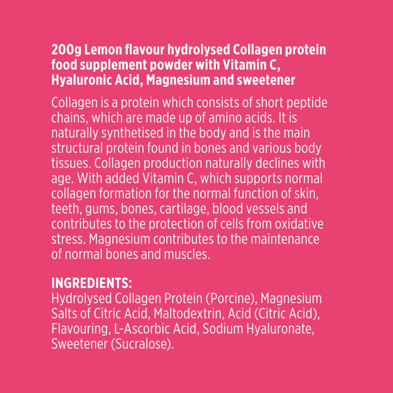 Vitawell Collagen Total Beauty Powder | 200g Lemon Flavour Hydrolysed Collagen Powder Vitawell buy supplements canada