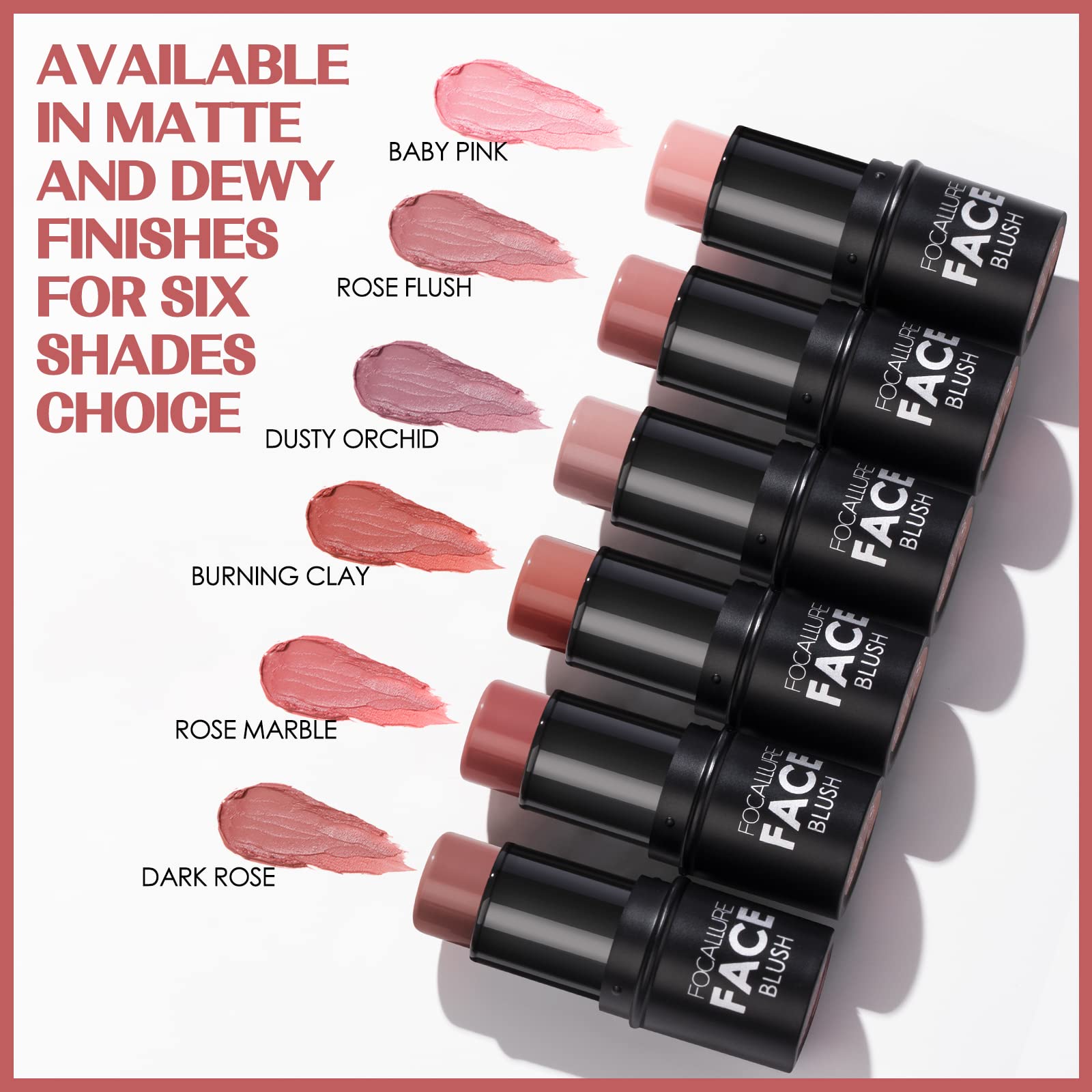 FOCALLURE Cream Blush Makeup,Buildable Blush Stick for Cheeks,Matte and Dewy Finish,Long Wearing,Easy Application,Lightweight Multi Stick,ROSE FLUSH FOCALLURE buy supplements canada