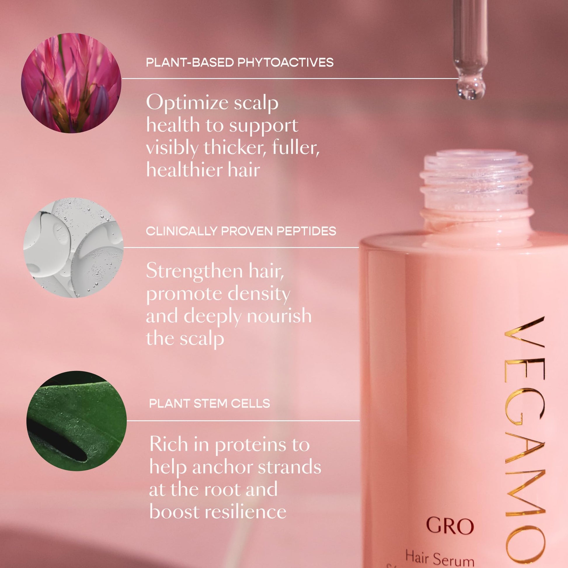 VEGAMOUR GRO Hair Serum for Hair Thinning, Thicker Fuller Looking Hair, Non Oily Tonic, 3 pack, 90 day supply VEGAMOUR buy supplements canada