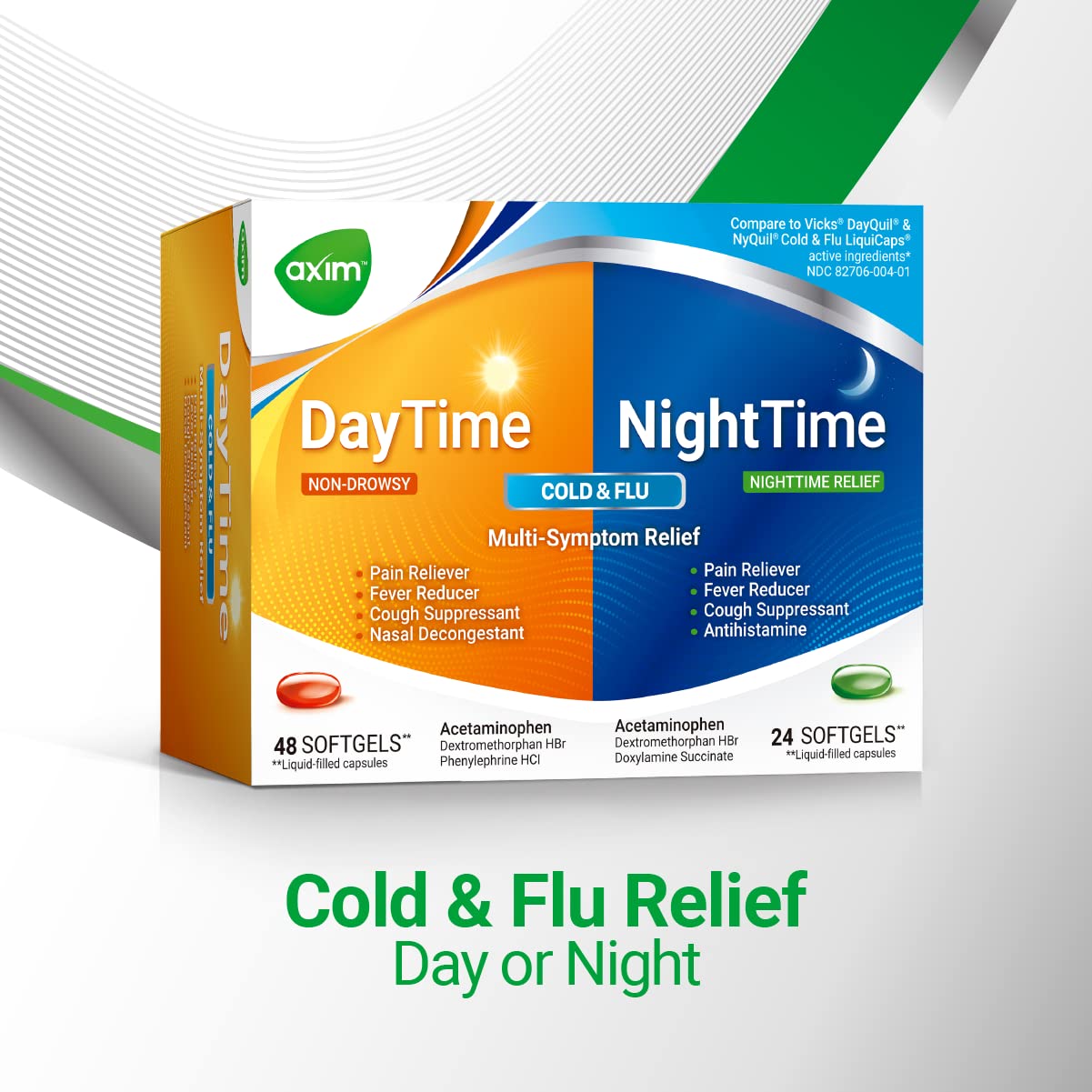 AXIM Day & Night 325-15-5-6.25 mg x 72 softgels AXIM buy supplements canada