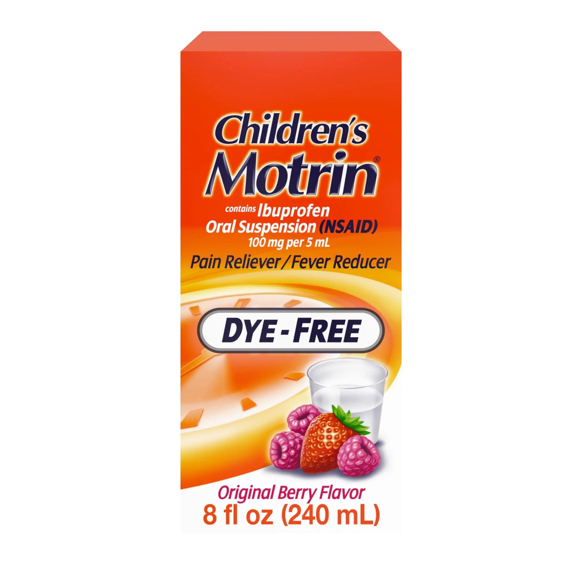 Children's Motrin Oral Suspension 100mg Ibuprofen Medicine, NSAID Fever Reducer & Pain Reliever for Minor Aches & Pains Due to Cold & Flu, Dye Free, Alcohol-Free, Berry Flavored, 8 fl. oz Motrin buy supplements canada