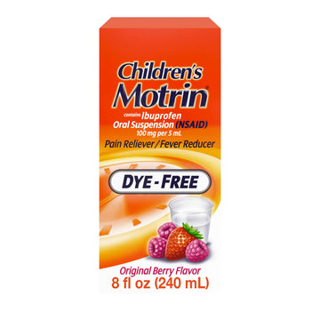 Children's Motrin Oral Suspension 100mg Ibuprofen Medicine, NSAID Fever Reducer & Pain Reliever for Minor Aches & Pains Due to Cold & Flu, Dye Free, Alcohol-Free, Berry Flavored, 8 fl. oz Motrin buy supplements canada