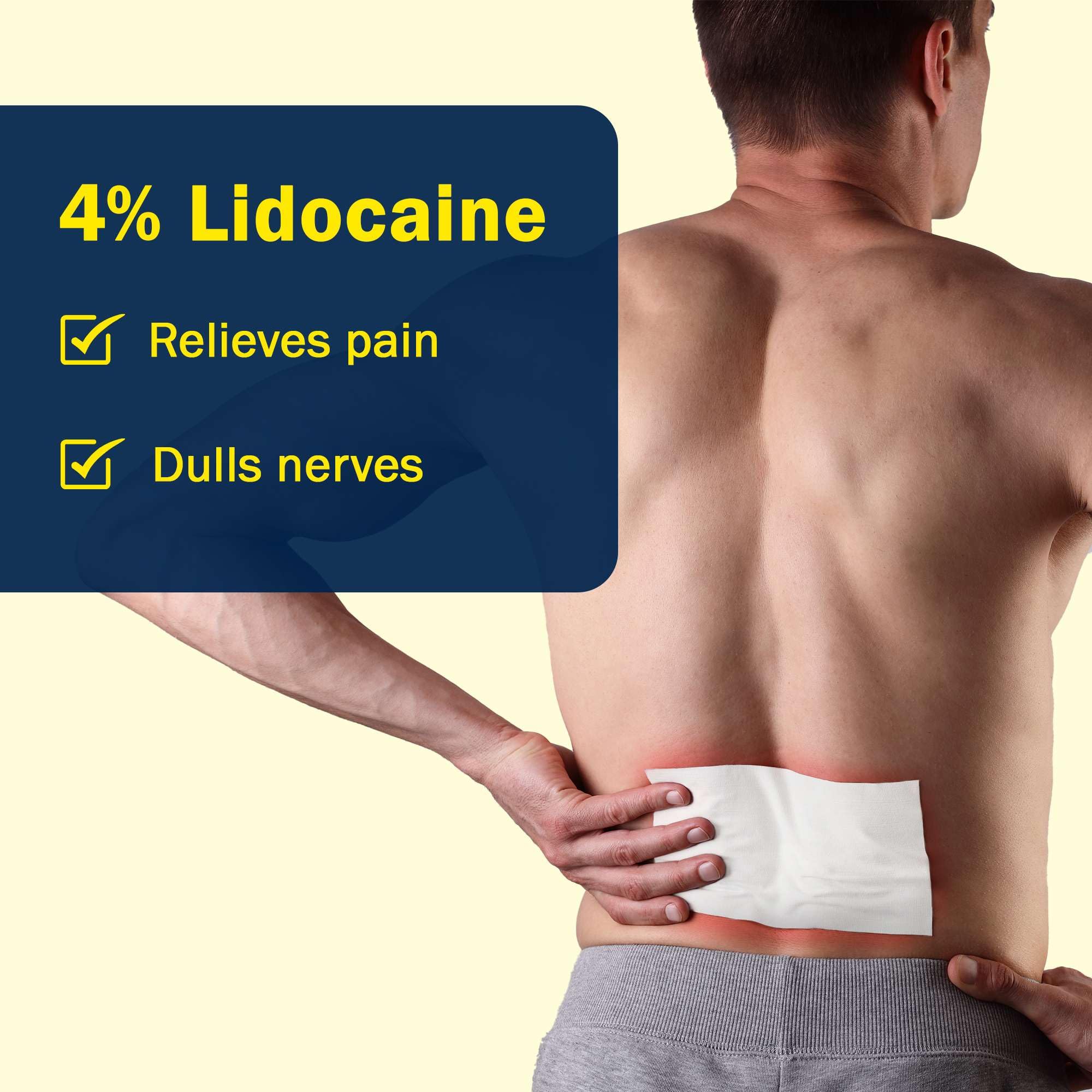 TenderGentle Four Percent Lidocaine Patches - 30 Back Pain Relief Patches with 4% Lidocaine for Aches, Muscle and Joint Discomfort - 3.9" x 5.5" Back, Shoulder, and Neck Pain Patch TenderGentle buy supplements canada