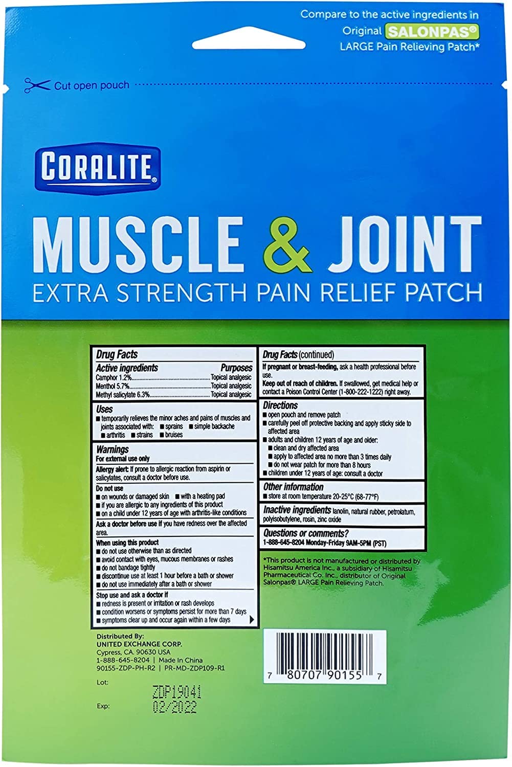 Great Lakes Wholesale 8070790155 2Ct Heat Pain Patch Health Products Coralite buy supplements canada