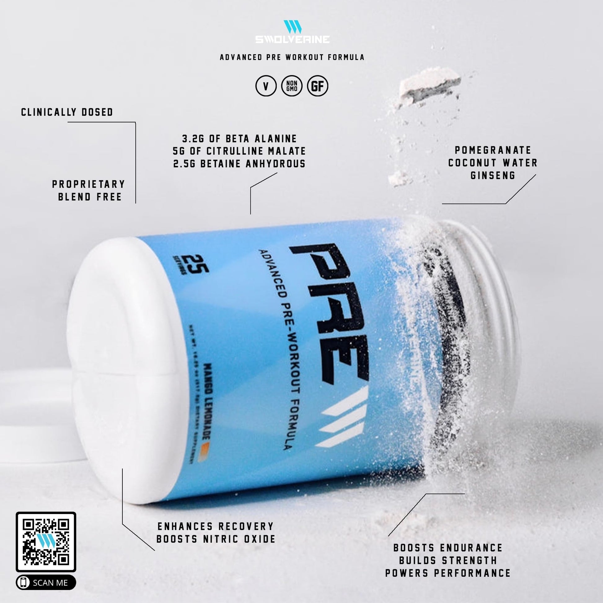 Swolverine PRE-Workout | Citrulline Malate, Carnosyn Beta Alanine, Carnitine, Ginseng Swolverine buy supplements canada