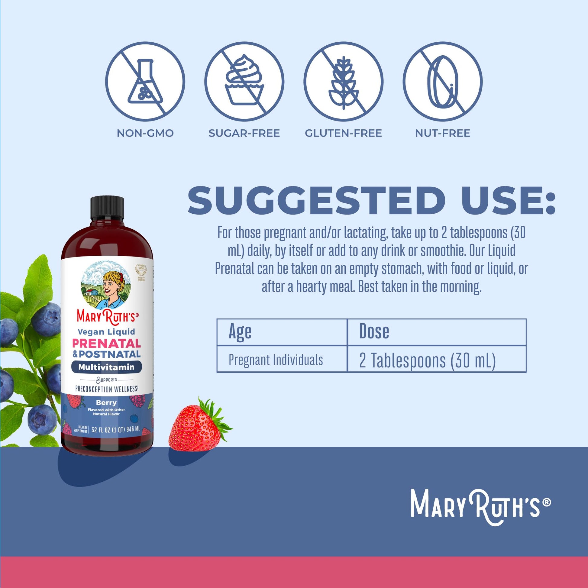 MARYRUTH'S Postnatal & Prenatal Vitamins for Women | Sugar Free | Selenium | Folate | Vegan | Non-GMO | Gluten Free | 32oz MARYRUTH'S buy supplements canada