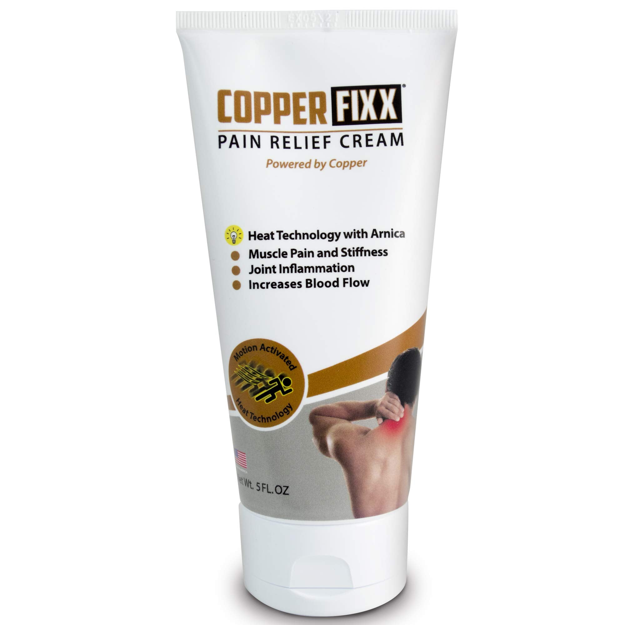 CopperFixx Pain Relief Cream, 5 Fl Oz Tube Powered by Copper with Heat Technology Arnica for Muscle & Stiffness Joint Inflammation, Knee, Back, Shoulder Arthritis Pain. Fast Acting, CF03028 CopperFixx buy supplements canada