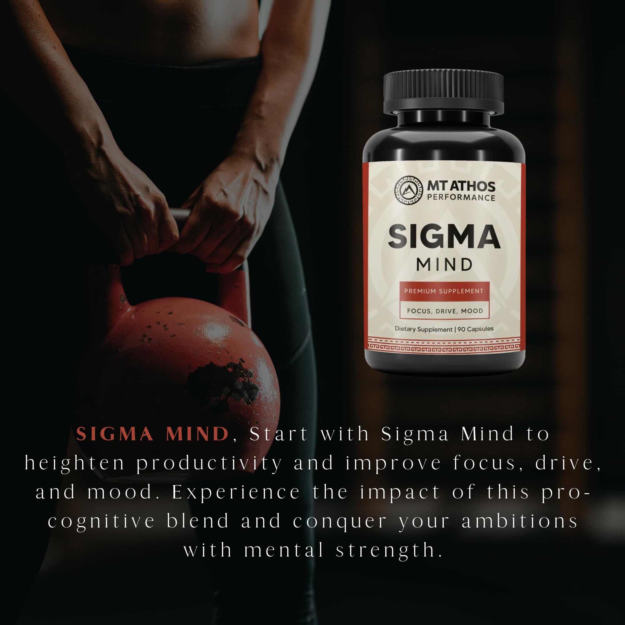 Mt. Athos Performance Sigma Mind | Potent Nootropic Formula to Support Cognitive Function, Improved Focus, Drive, and Mood | 30 Servings, 90 Capsules Mt. Athos Performance buy supplements canada