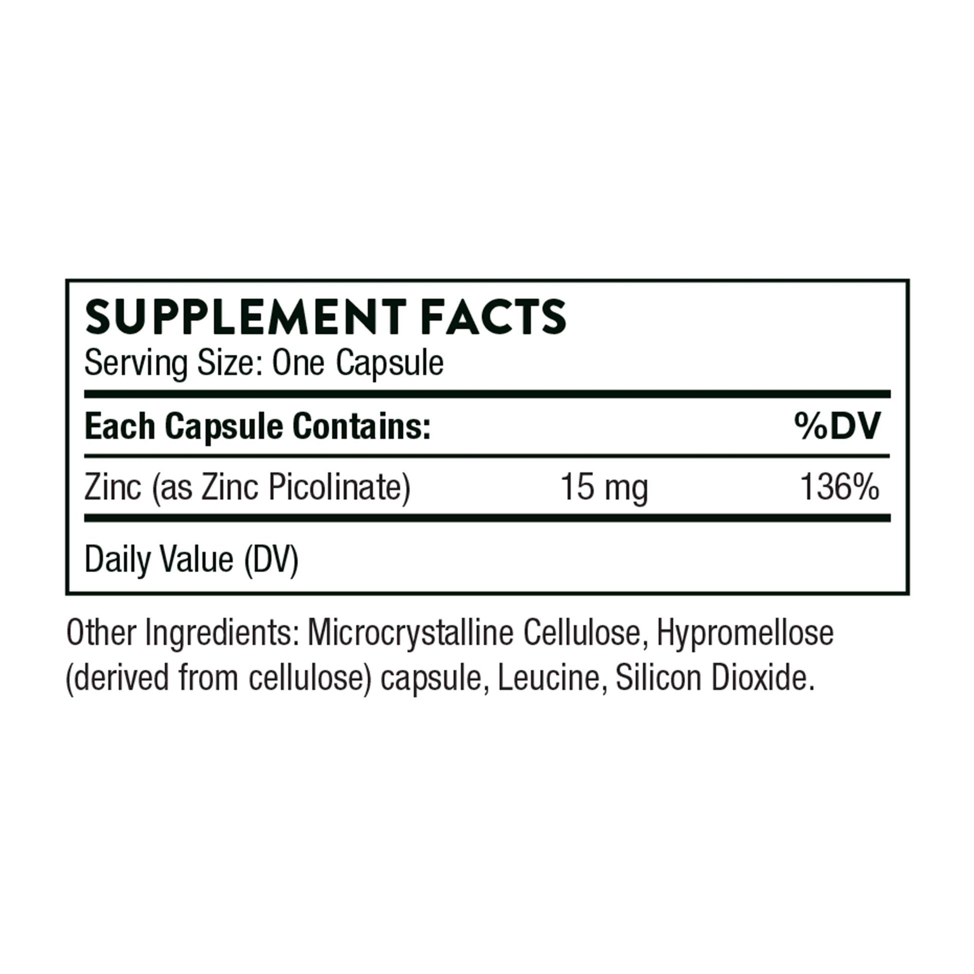 Thorne Zinc Picolinate 15mg - Highly Absorbable Zinc Supplement - Supports Wellness THORNE buy supplements canada