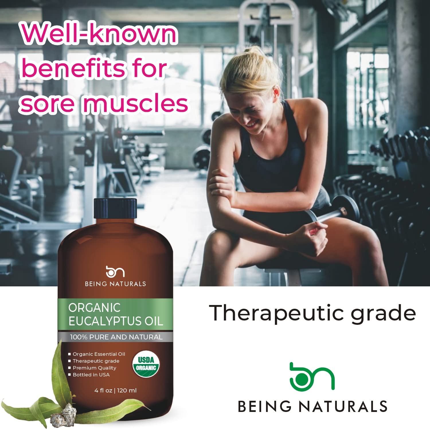 Organic Eucalyptus Essential Oil - Huge 4 FL OZ - 100% Pure & Natural – Premium Natural Oil Being Naturals buy supplements canada