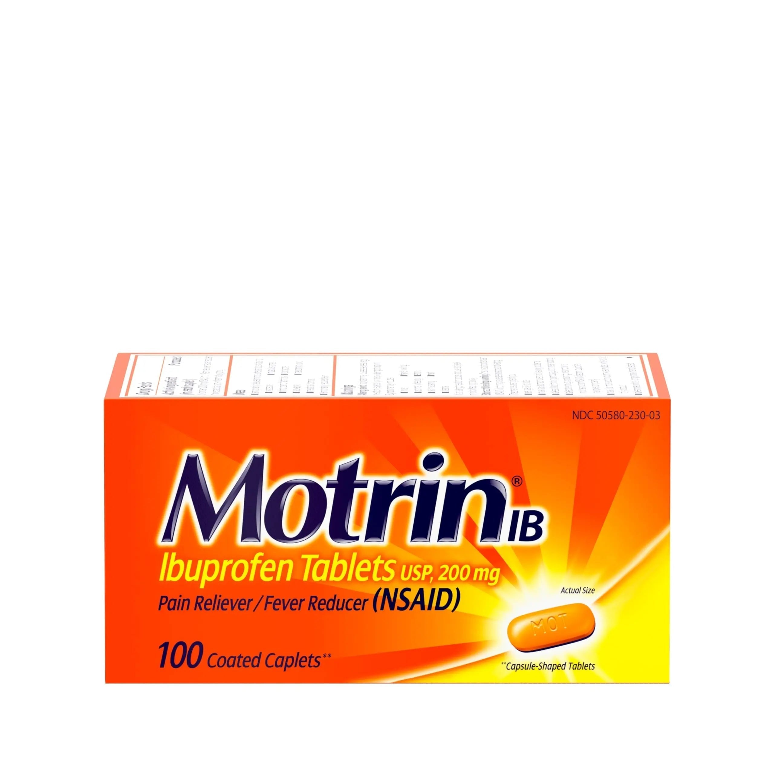 Motrin IB, Ibuprofen 200mg Tablets, Pain Reliever & Fever Reducer for Muscular Aches, Headache, Backache, Menstrual Cramps & Minor Arthritis Pain, NSAID, 100 Ct Motrin buy supplements canada