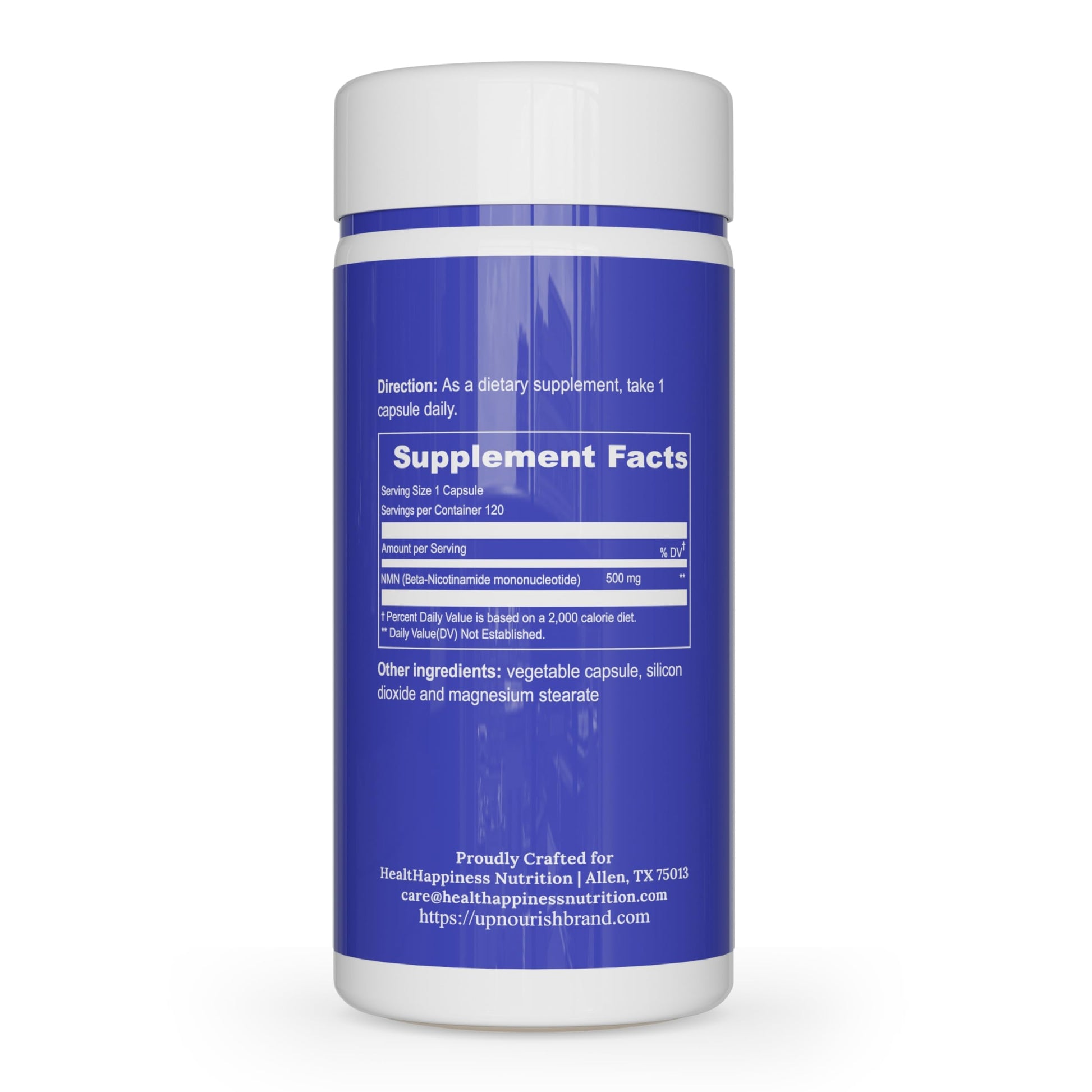 UpNourish NMN 500mg 120 Capsules - Beta Nicotinamide Mononucleotide NAD Supplement - Nicotinamide Riboside Alternative for Women & Men UpNourish buy supplements canada