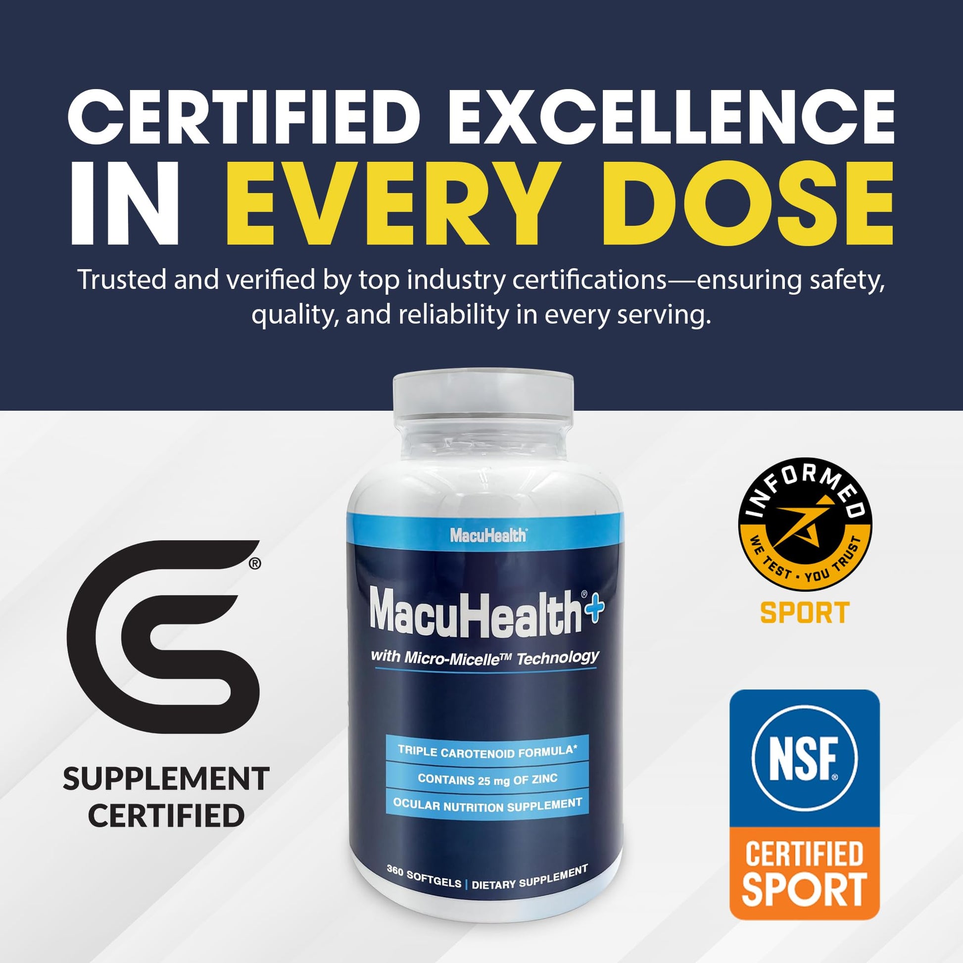 Macuhealth Plus+ Eye Vitamins Supplement for Adults - 90 Day Supply with Lutein, Zeaxanthin, and Meso-Zeaxanthin - Unflavored, Vitamin for Eyes Macuhealth buy supplements canada