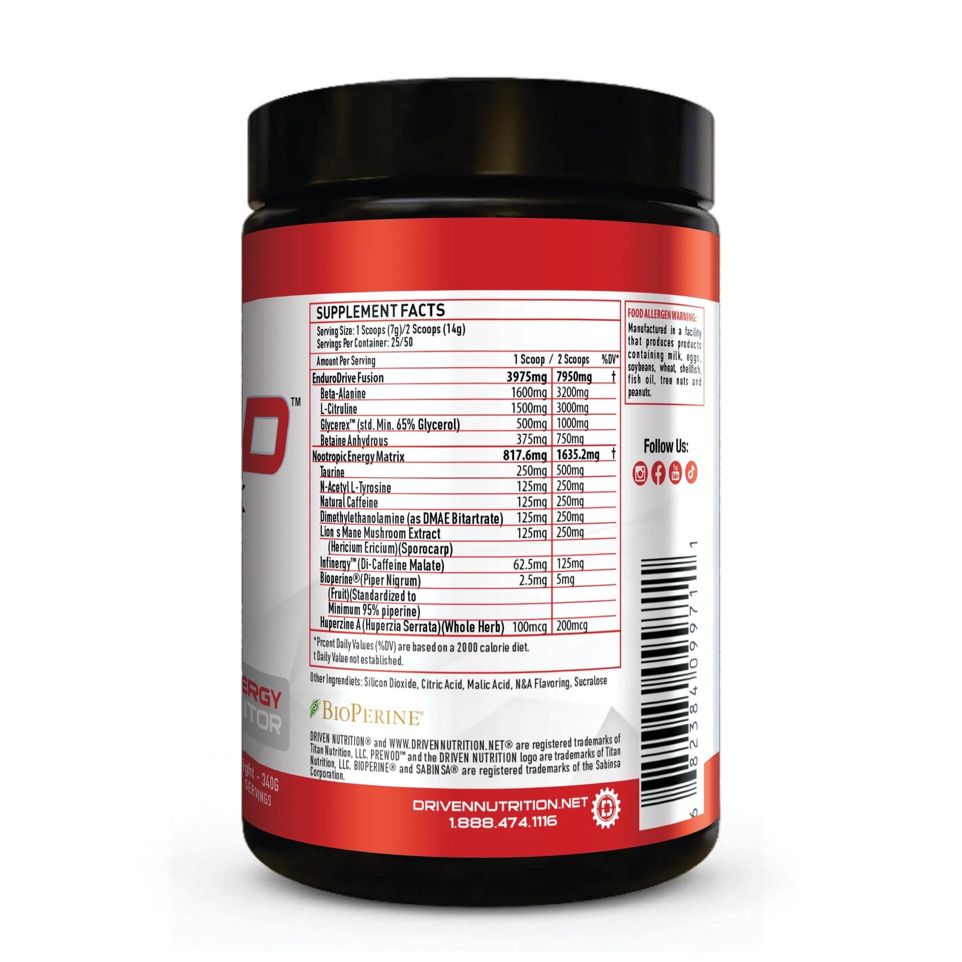 Driven PREWOD Energy Matrix, 50 Servings - Pre-Workout Supplement with Caffeine Driven Nutrition buy supplements canada