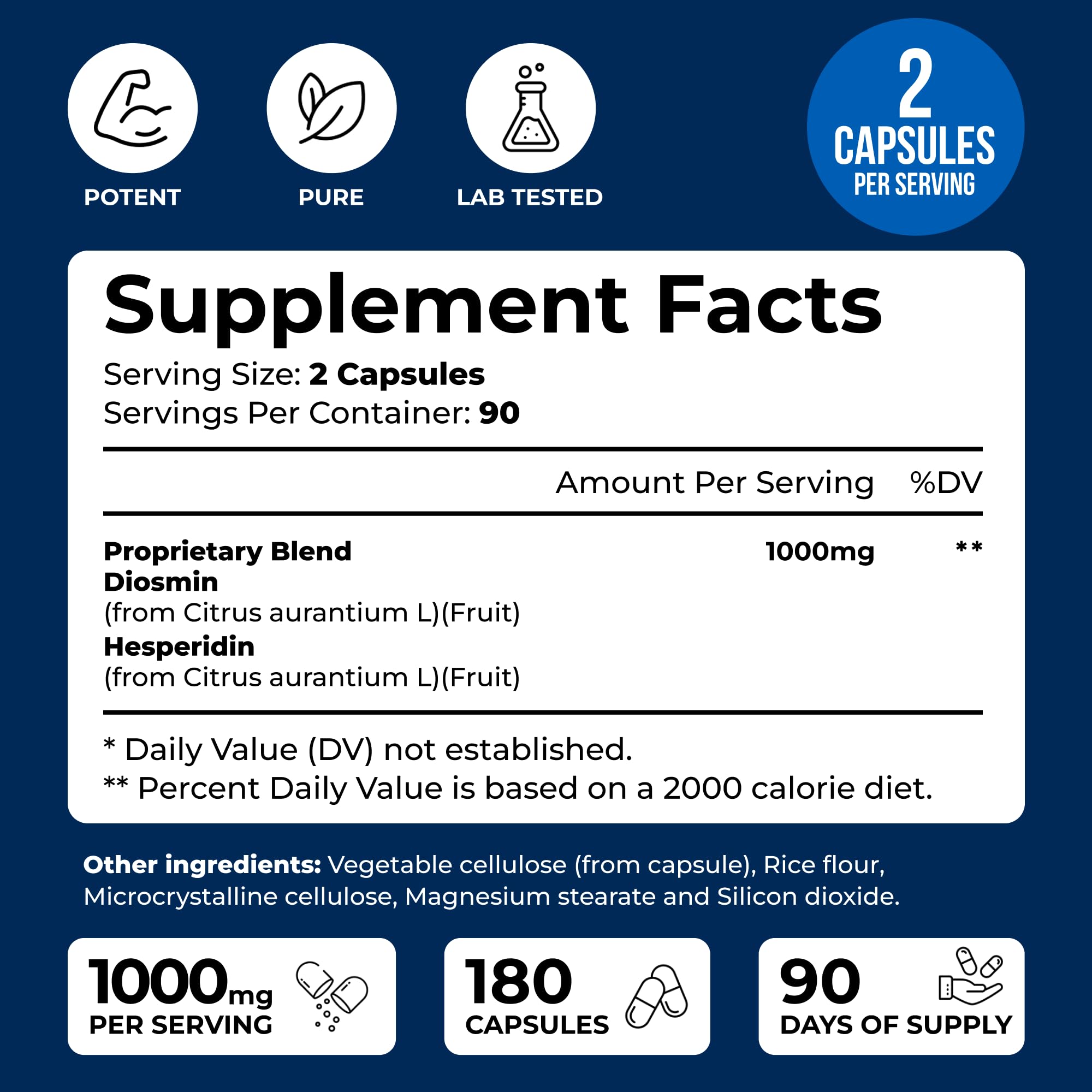 We Like Vitamins Diosmin Hesperidin 1000mg – 180 Capsules – 90 Day Supply - Diosmin and Hesperidin Supplement – Helps to Support Healthy Circulation, We Like Vitamins buy supplements canada