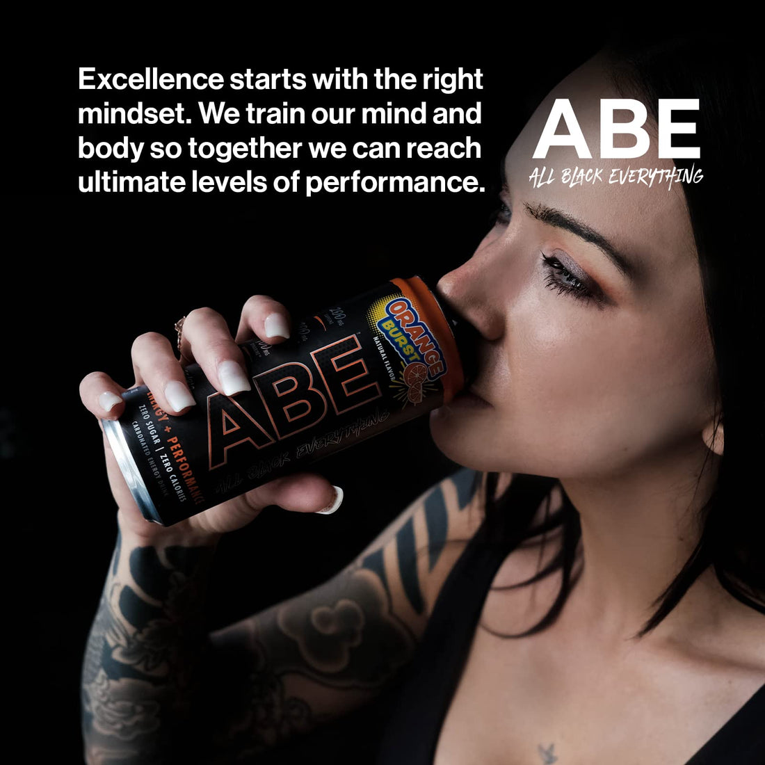 ABE Energy + Performance Sugar Free Energy Drink - All Black Everything Drink With Caffeine ABE all black everything buy supplements canada