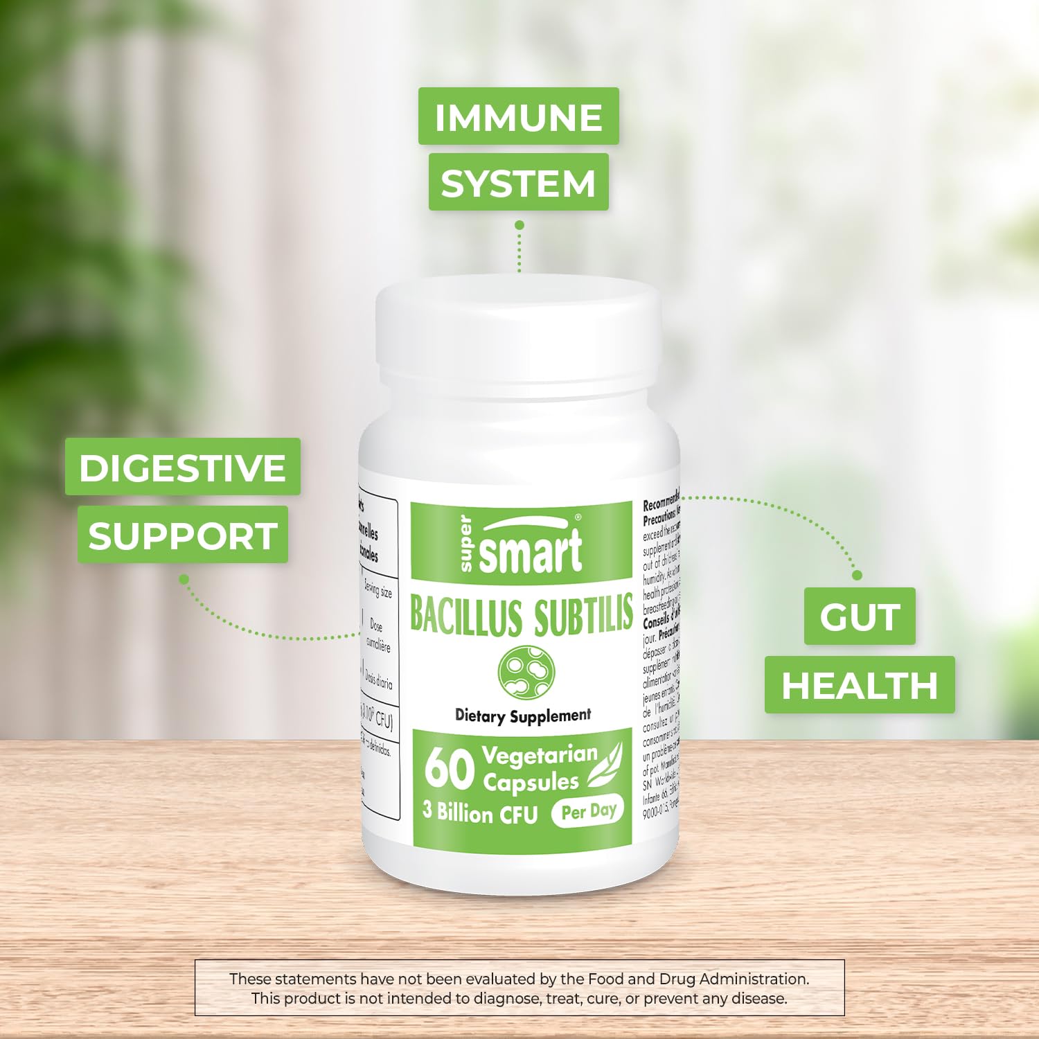 Supersmart - Bacillus Subtilis 3 Billion CFU per Day (High Potency) - Spore Probiotic Supersmart buy supplements canada