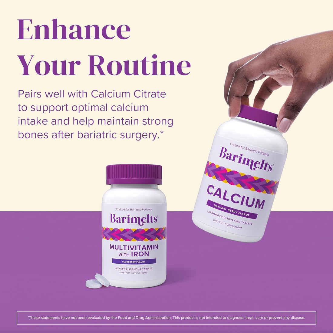 BariMelts Bariatric Multivitamin with Iron - 1 Month Supply (60 Fast-Dissolving Tablets) - Sugar-Free - Post-Op Bariatric Vitamins BariMelts buy supplements canada