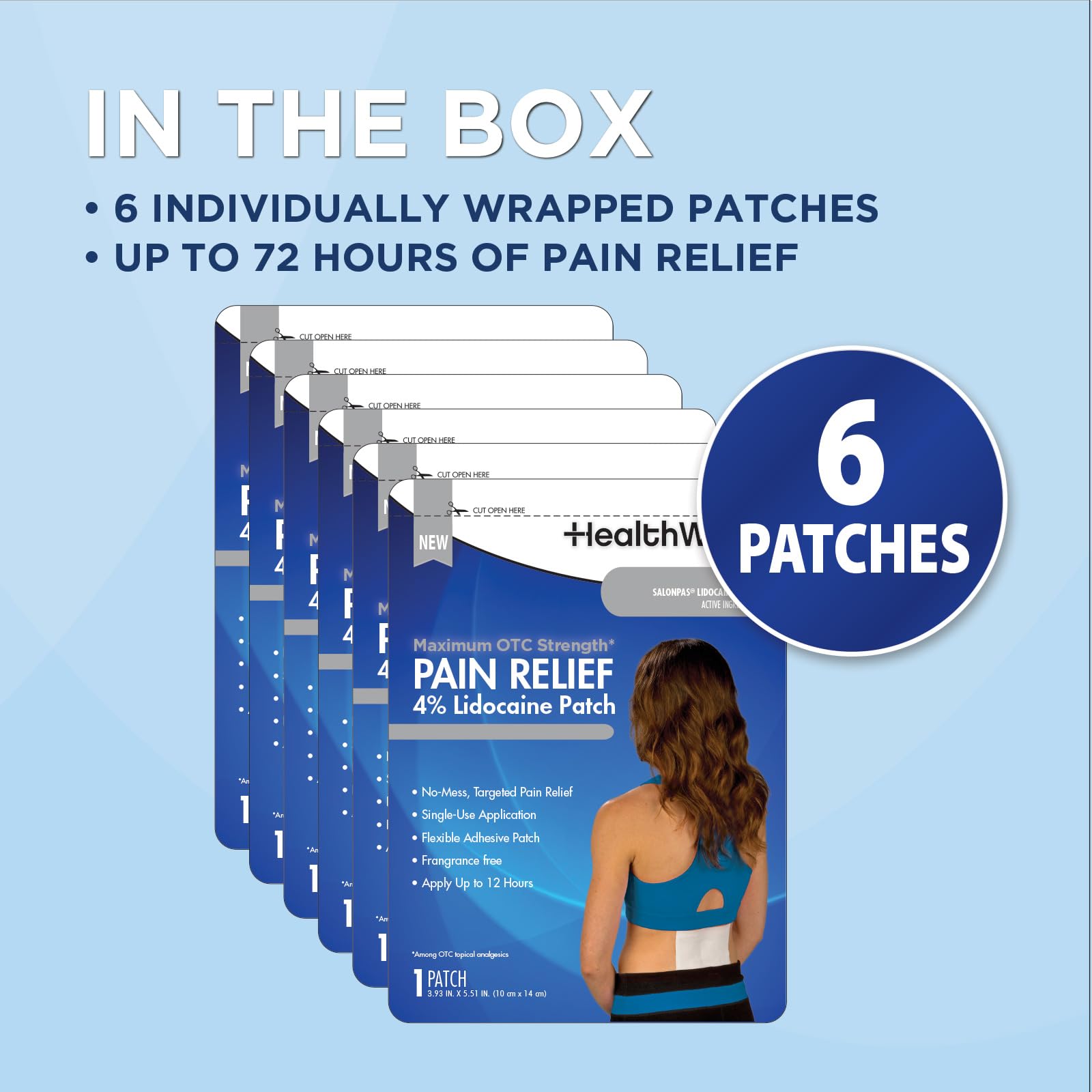 HealthWise Maximum Strength Pain Relief 4% Lidocaine Pain Relief Patch, Blue, (59-9116) HealthWise buy supplements canada